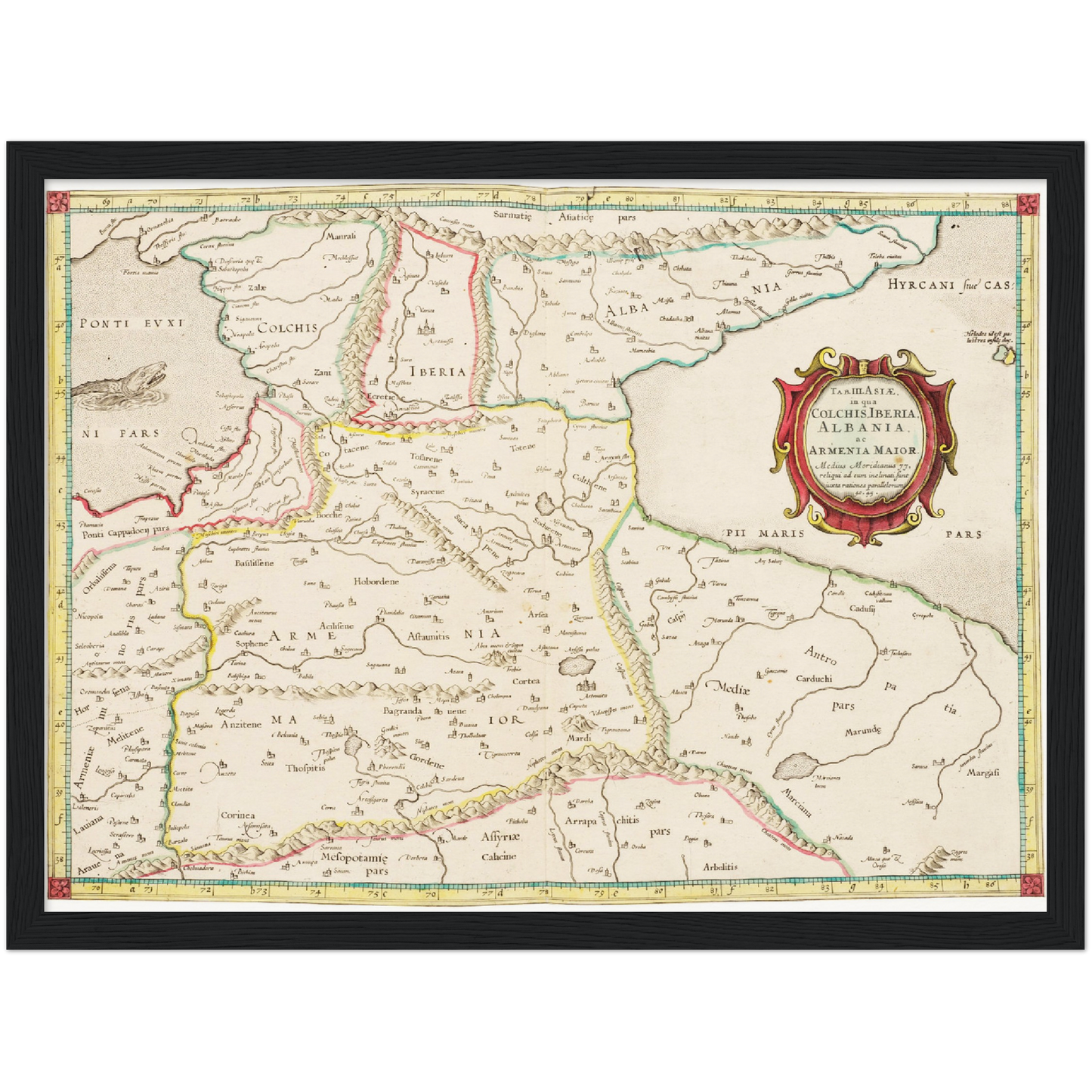Historische Landkarte Kaukasus um 1704