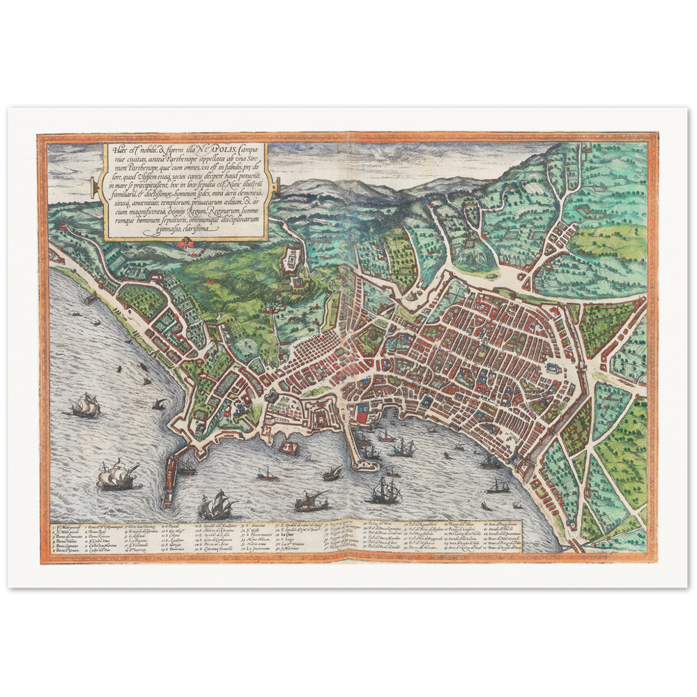 Historische Stadtansicht Neapel um 1609