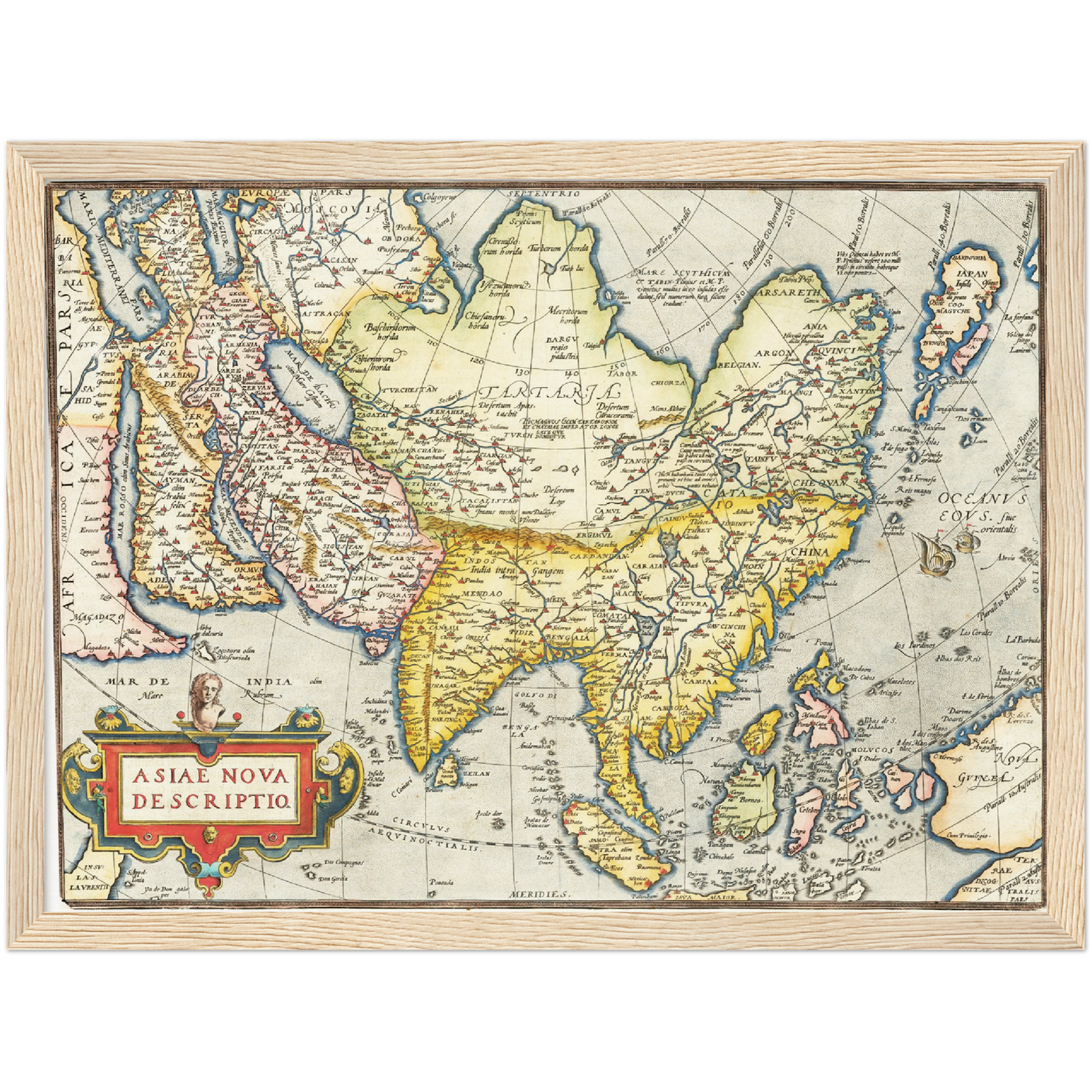 Historische Landkarte Asien um 1570