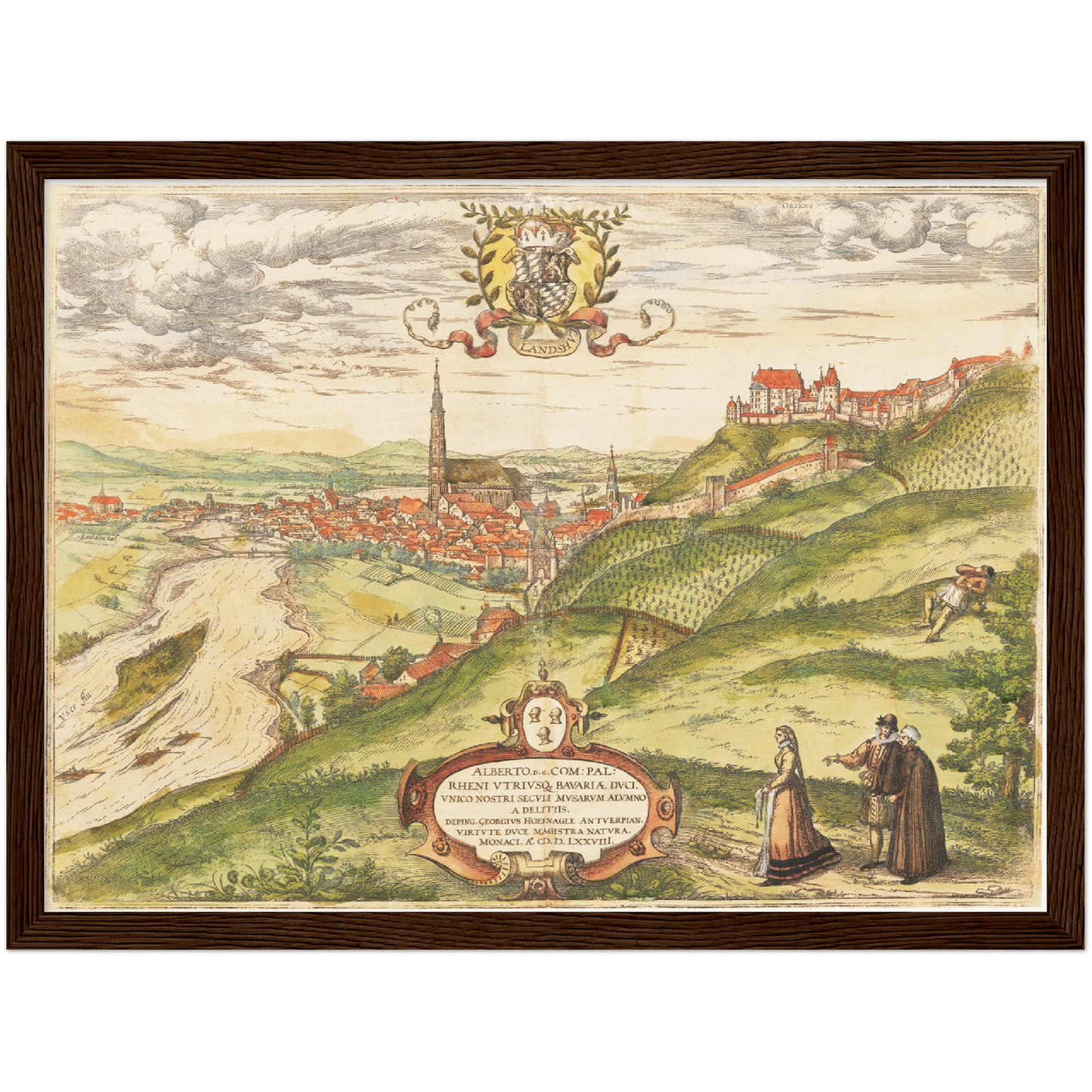 Historische Stadtansicht Landshut um 1582