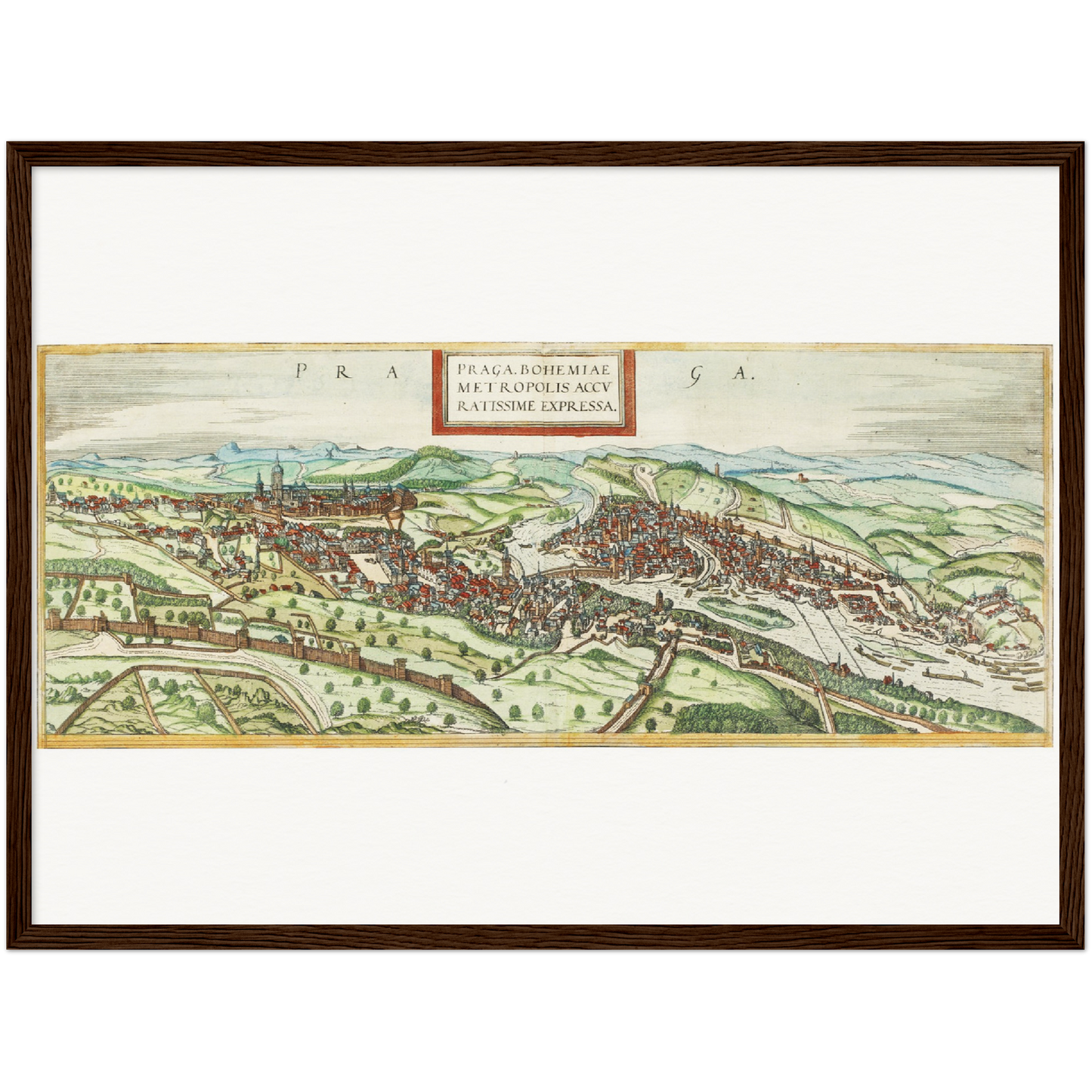 Historische Stadtansicht Prag um 1580