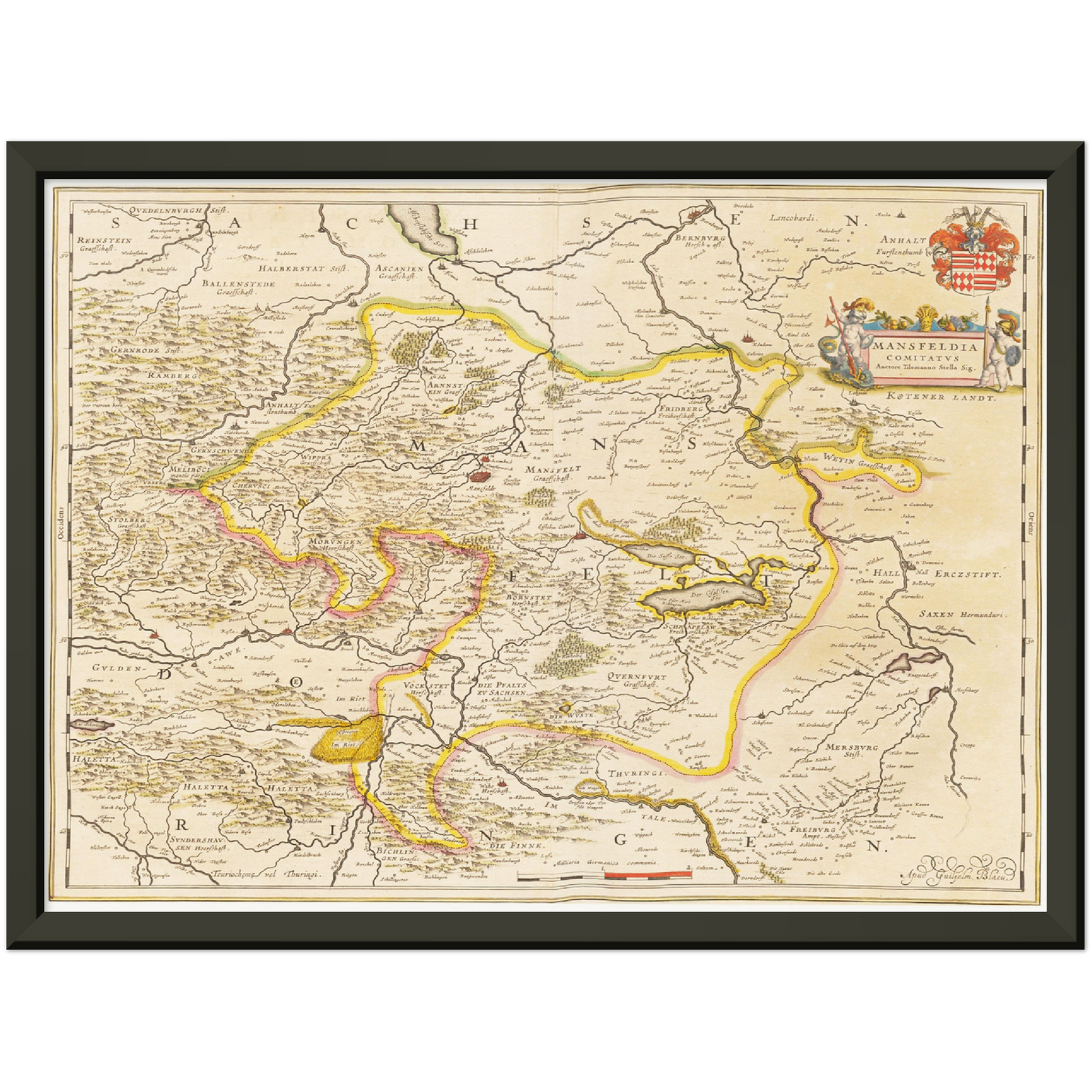 Historische Landkarte Mansfeld um 1635