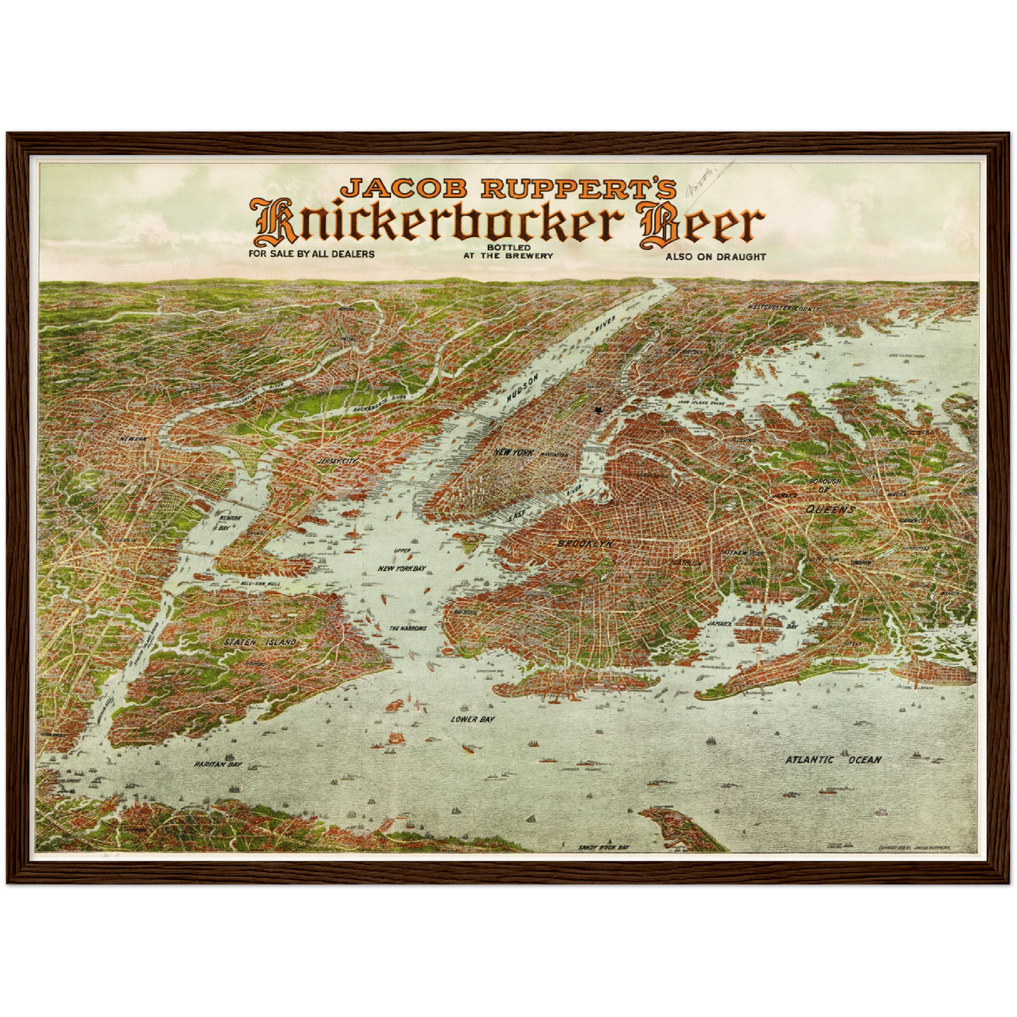 Historische Stadtansicht Greater New York City um 1912