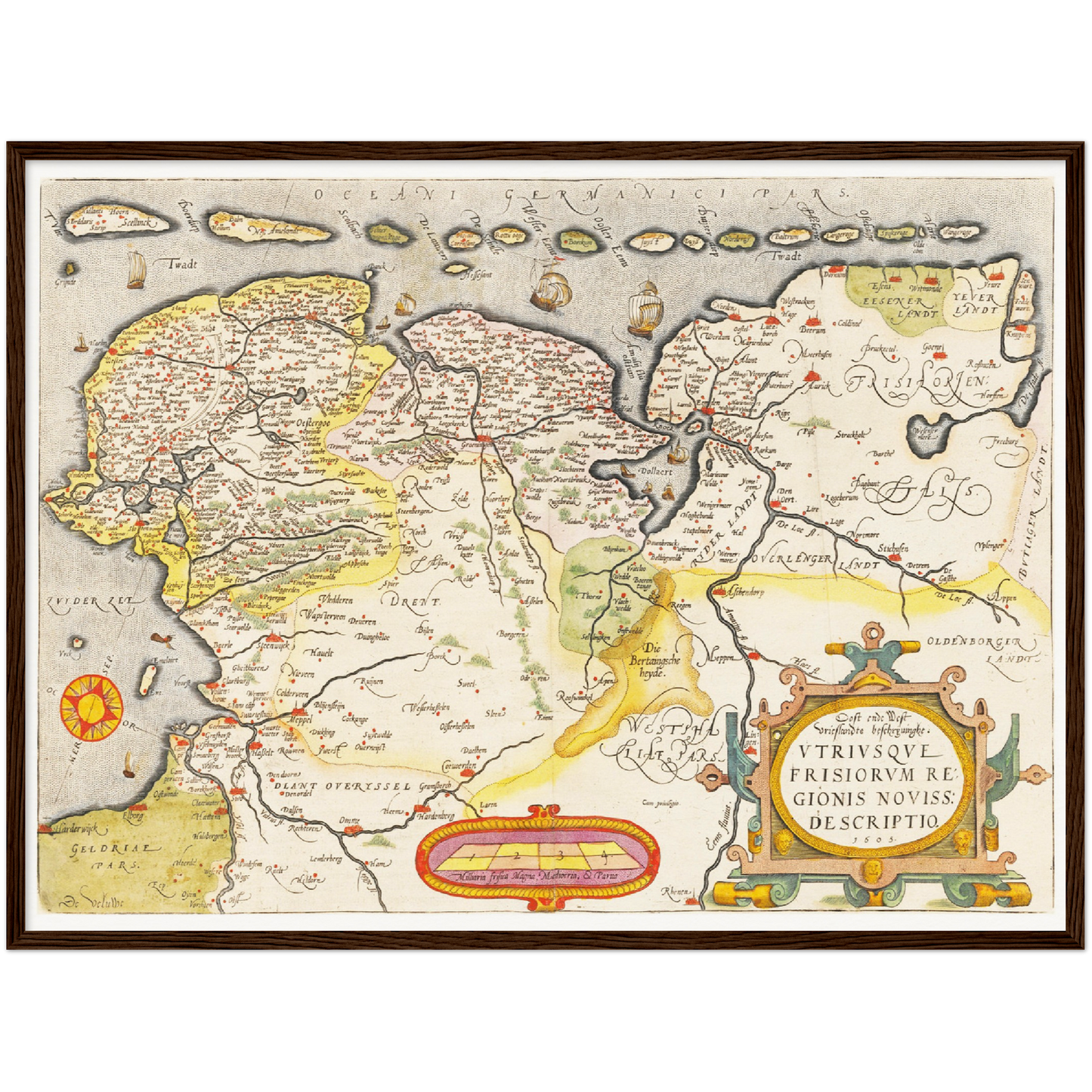 Historische Landkarte Provinz Friesland um 1609