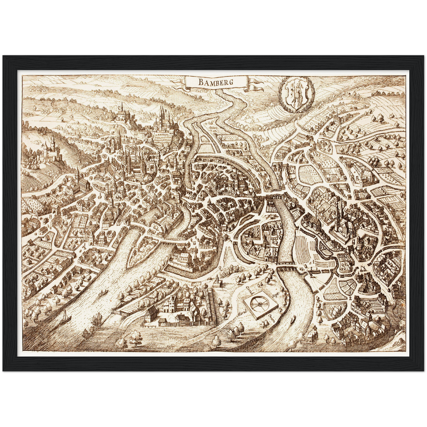 Historische Stadtansicht Bamberg um 1642