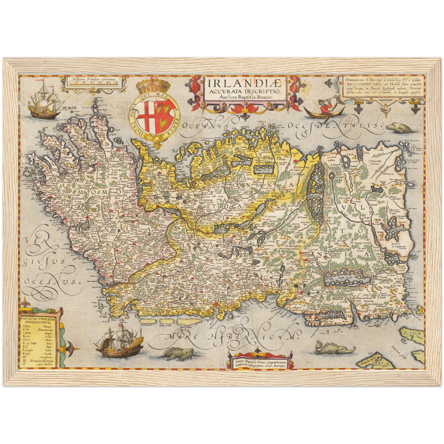 Historische Landkarte Irland um 1609