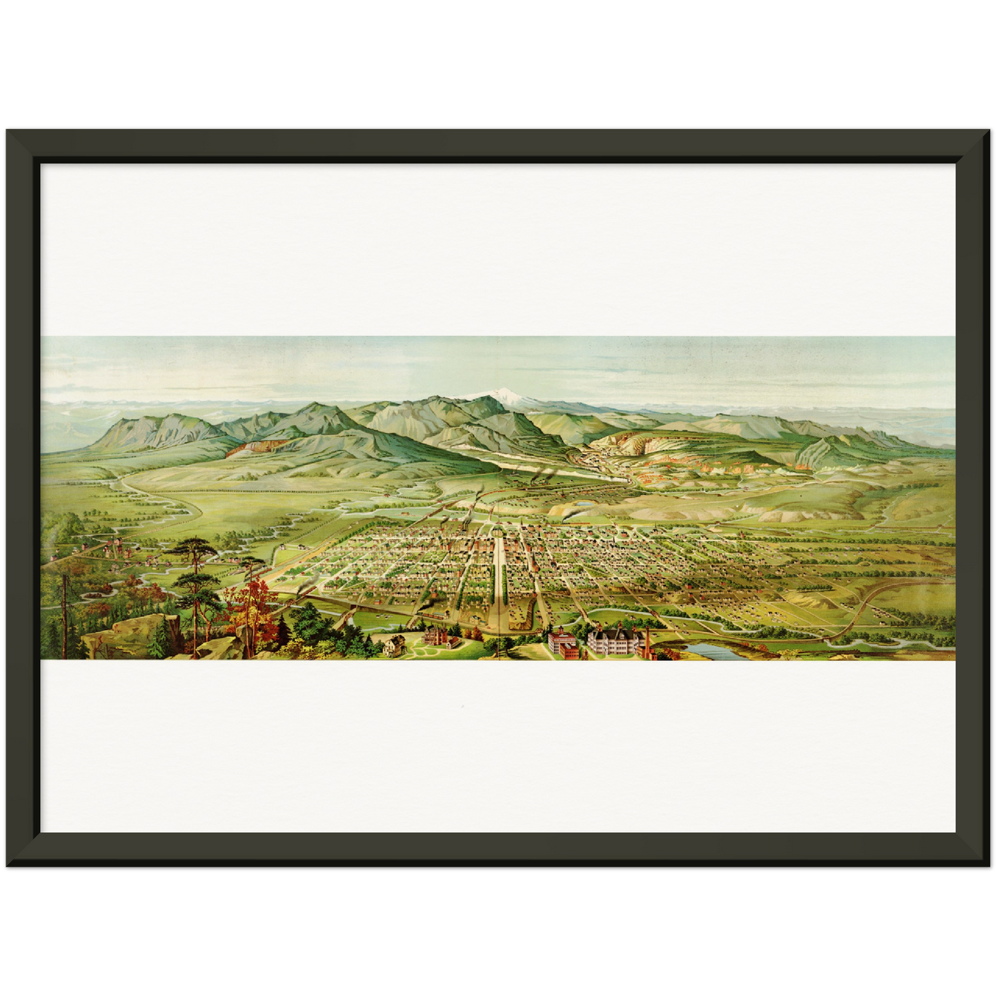 Historische Stadtansicht Colorado Springs um 1890