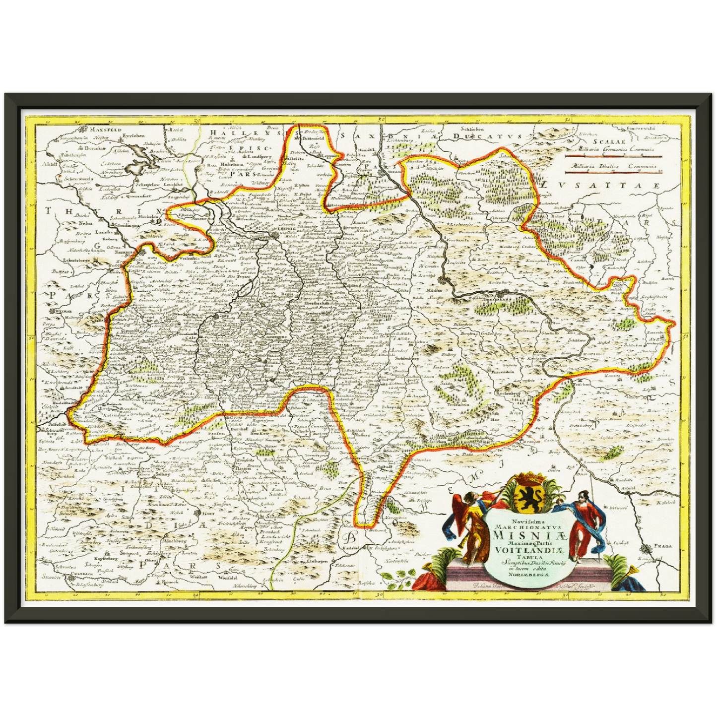 Historische Landkarte Meißen um 1700