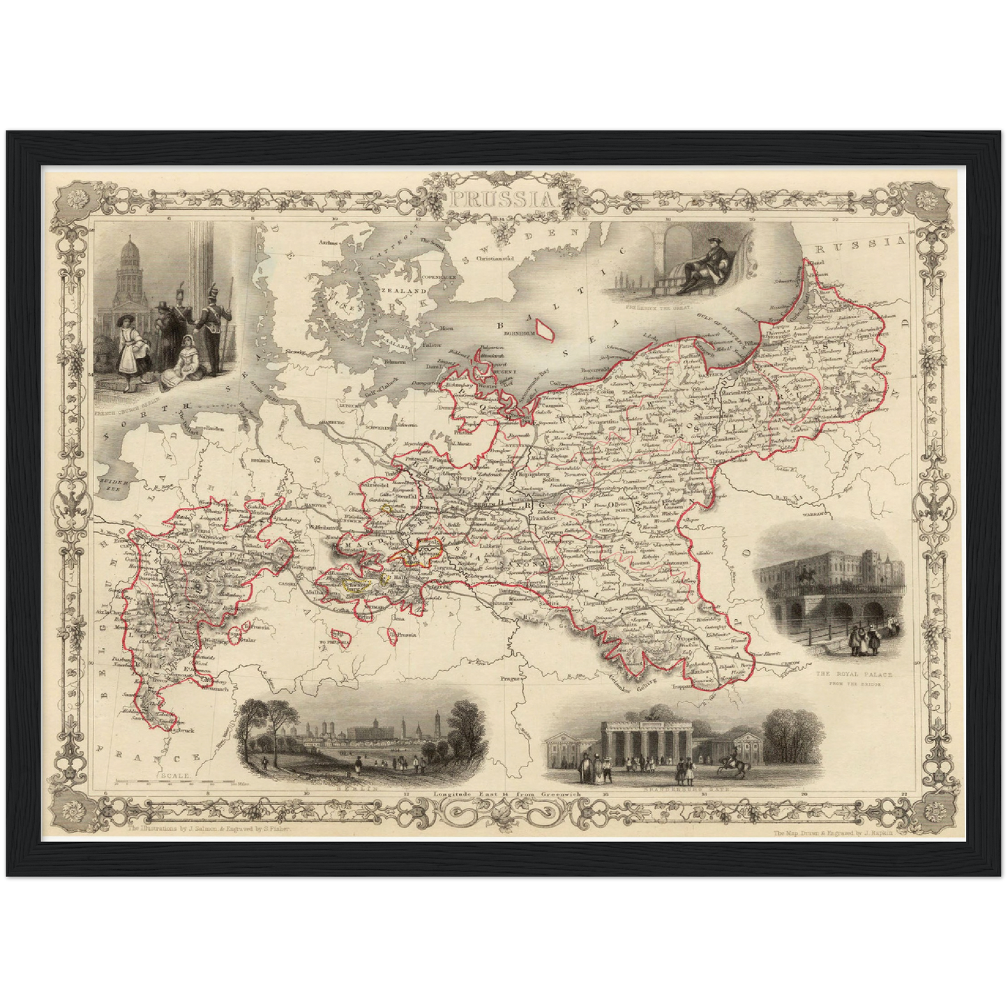 Historische Landkarte Preußen um 1850
