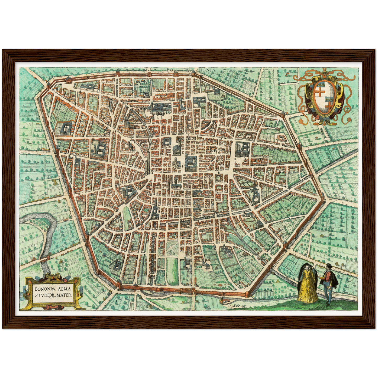 Historische Stadtansicht Bologna um 1609