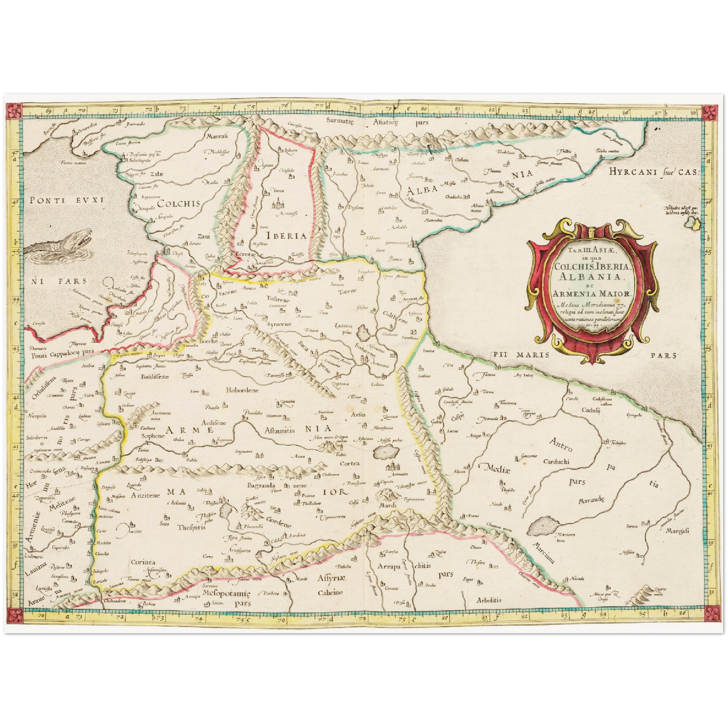 Historische Landkarte Kaukasus um 1704