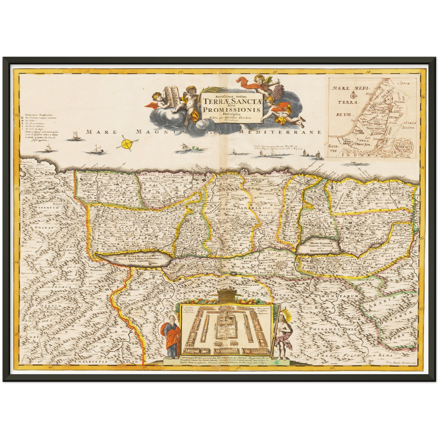 Historische Landkarte Heiliges Land um 1694