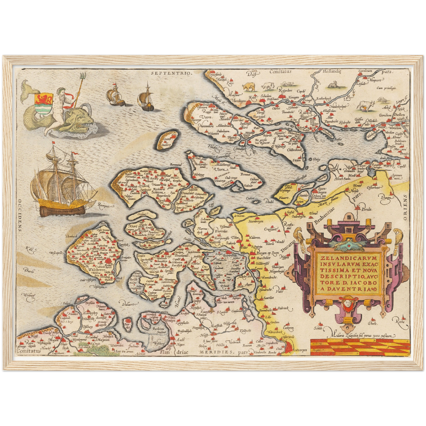 Historische Landkarte Provinz Zeeland um 1609