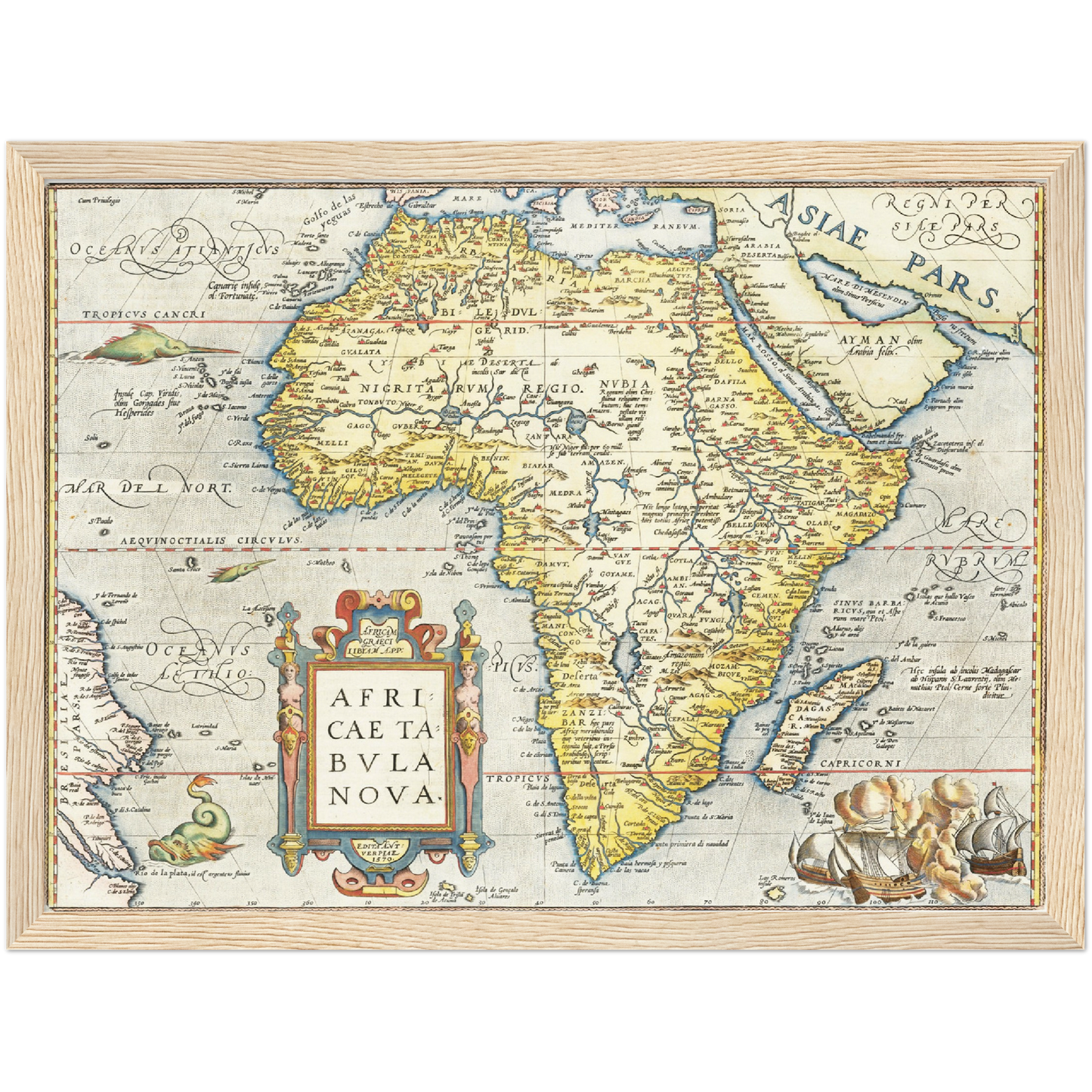 Historische Landkarte Afrika um 1570