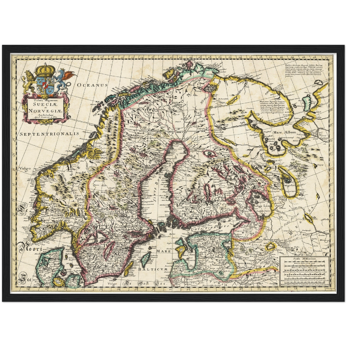Historische Landkarte Skandinavien um 1680