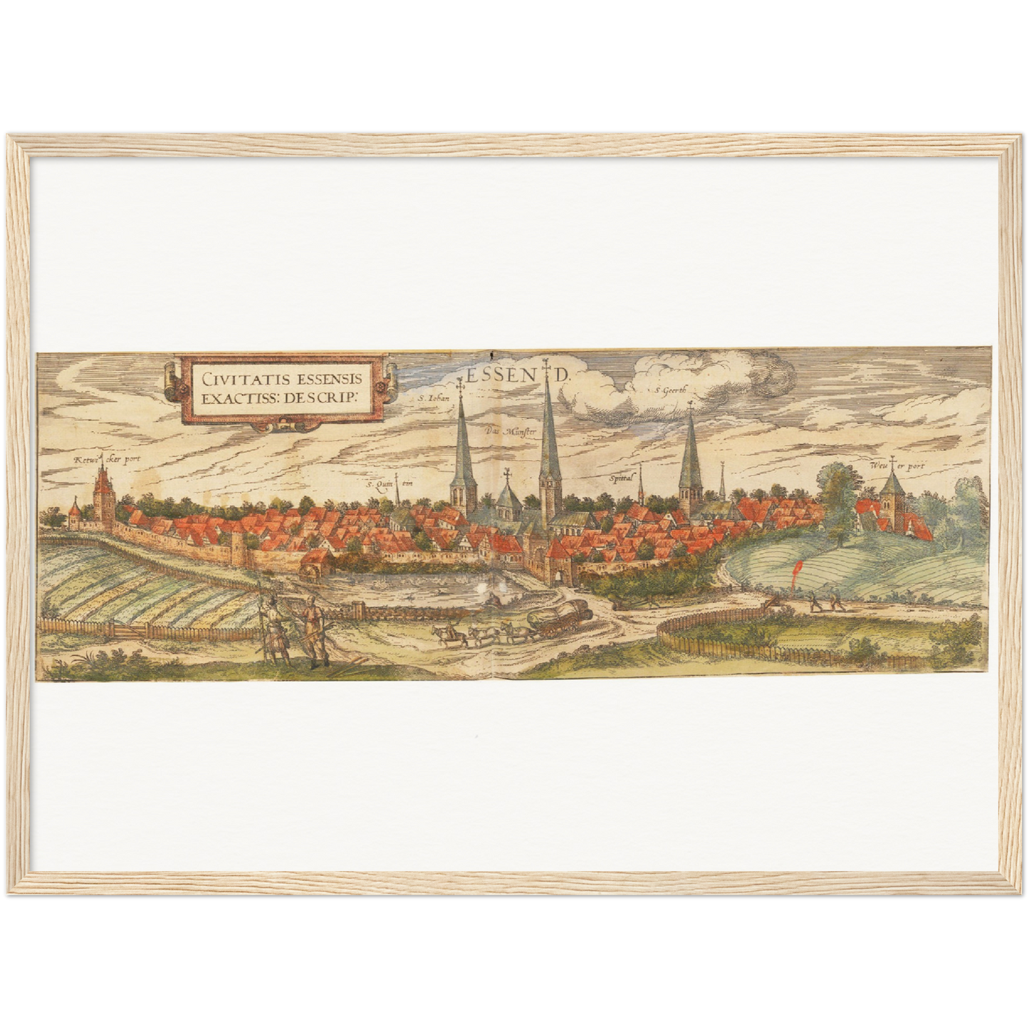Historische Stadtansicht Essen um 1582