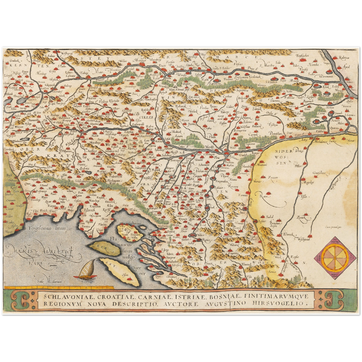 Historische Landkarte Kroatien um 1609