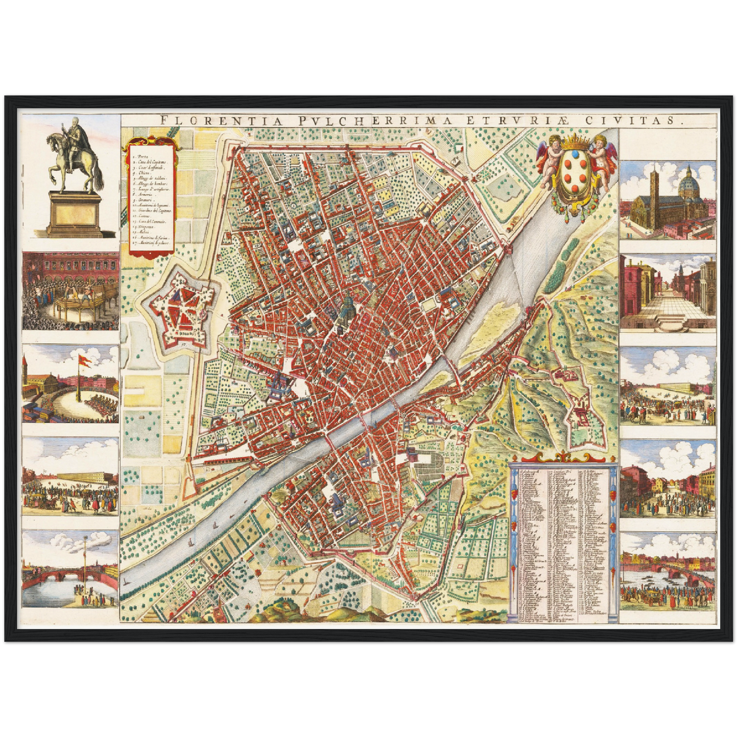 Historischer Stadtplan Florenz um 1660