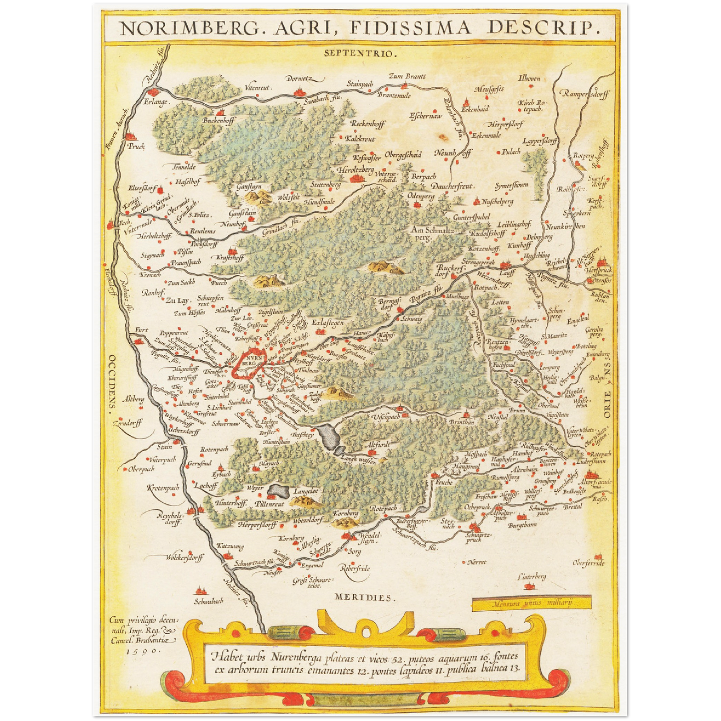 Historische Landkarte Nürnberg um 1609