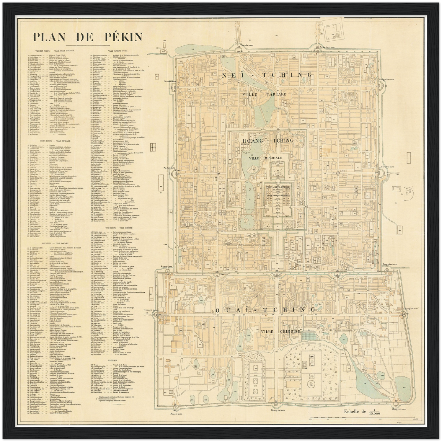 Historischer Stadtplan Peking um 1900