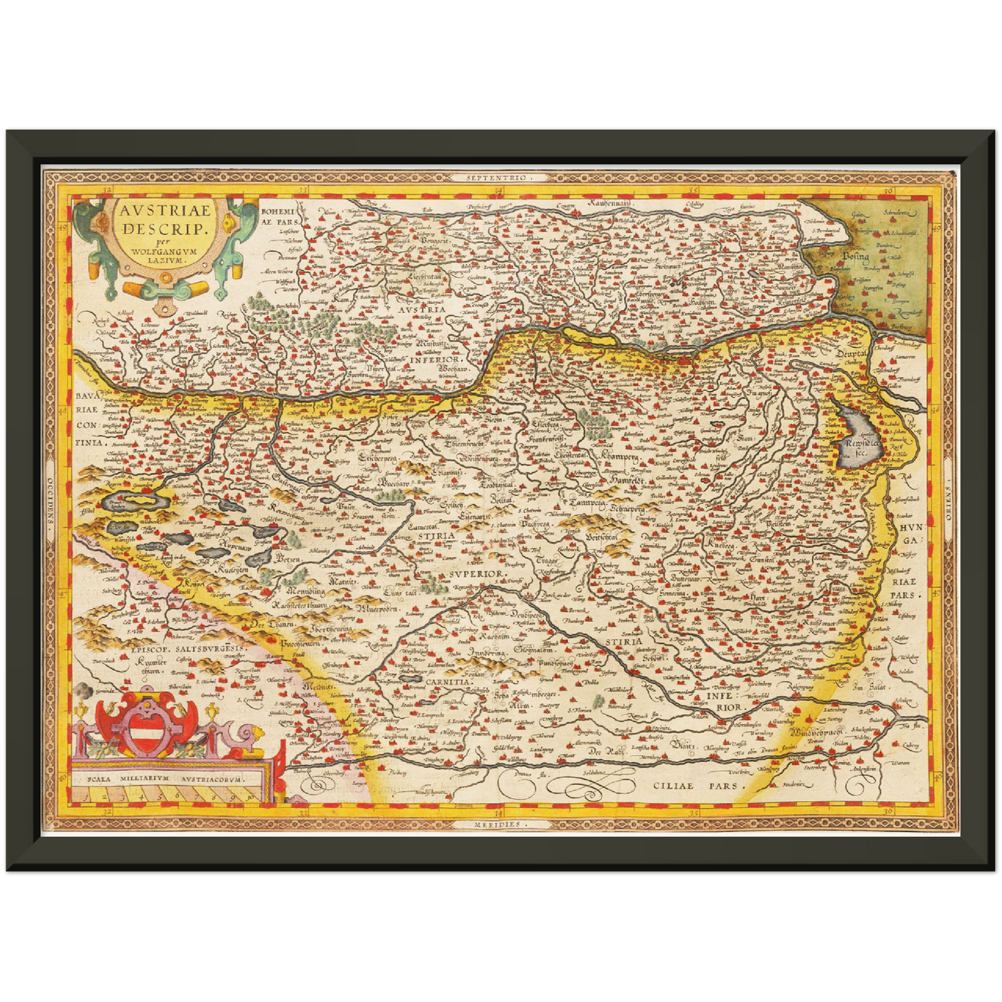 Historische Landkarte Österreich um 1609