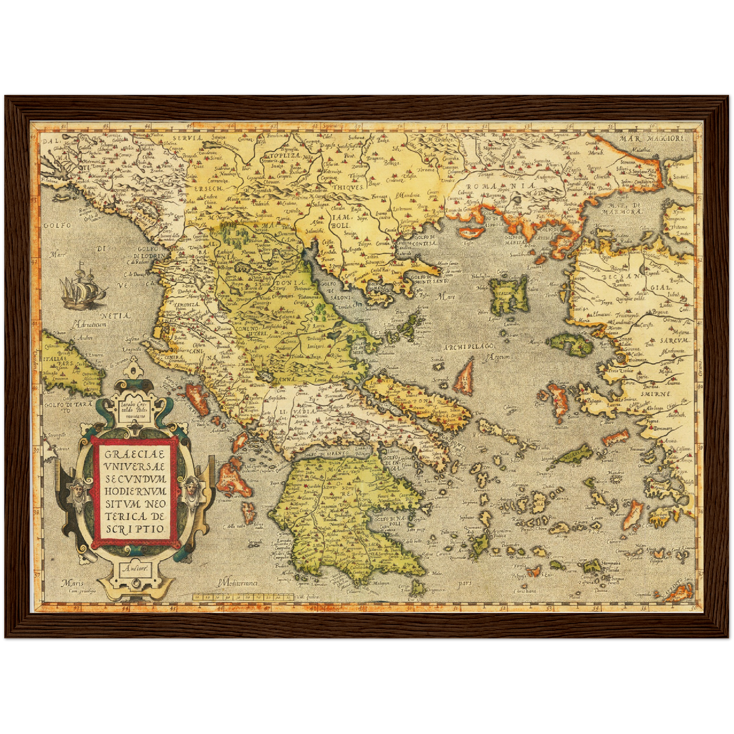 Historische Landkarte Griechenland um 1609