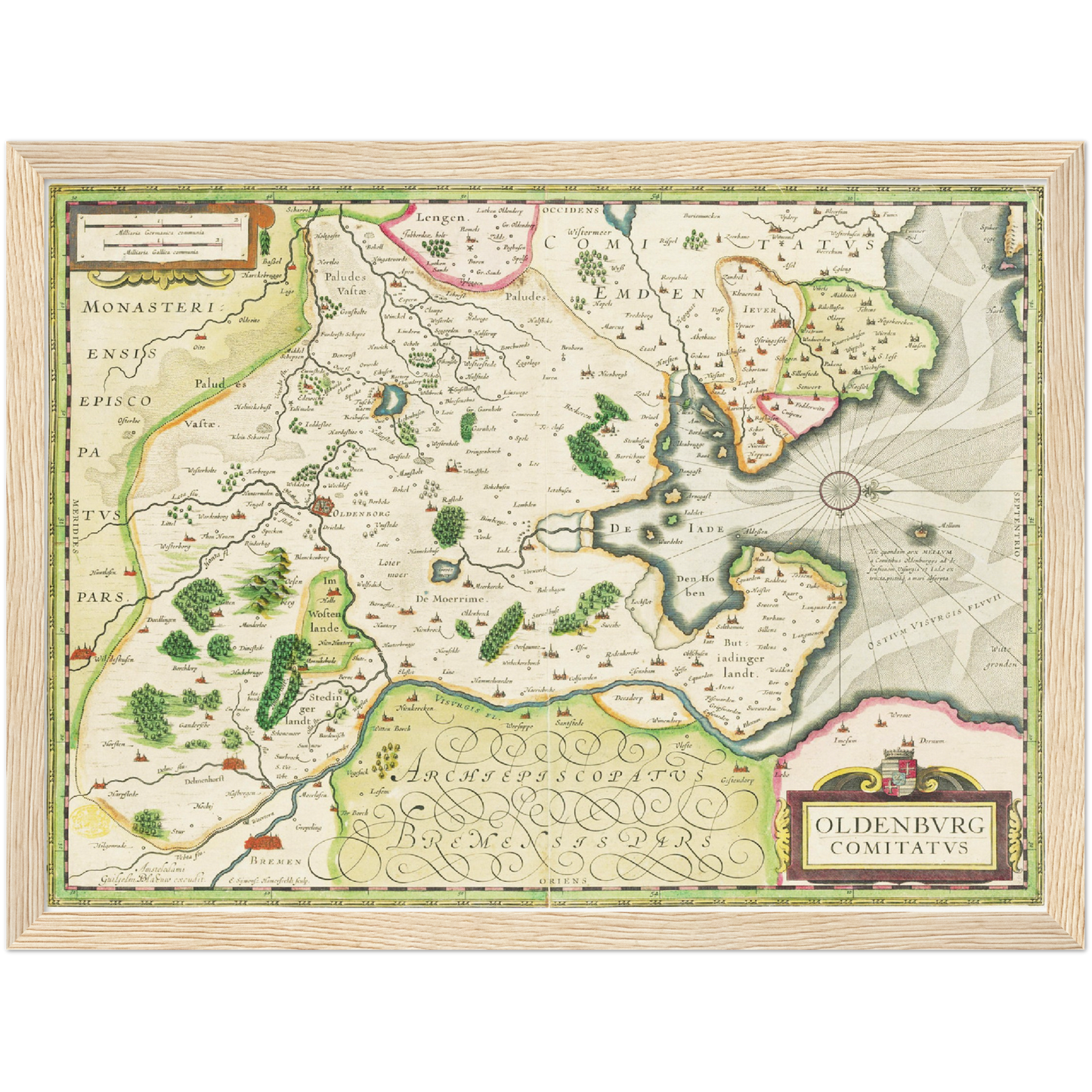 Historische Landkarte Oldenburg um 1645