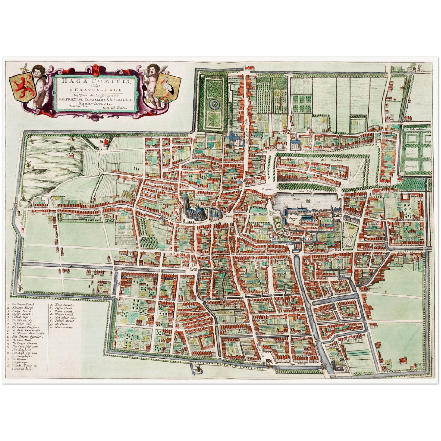 Historischer Stadtplan Den Haag um 1649