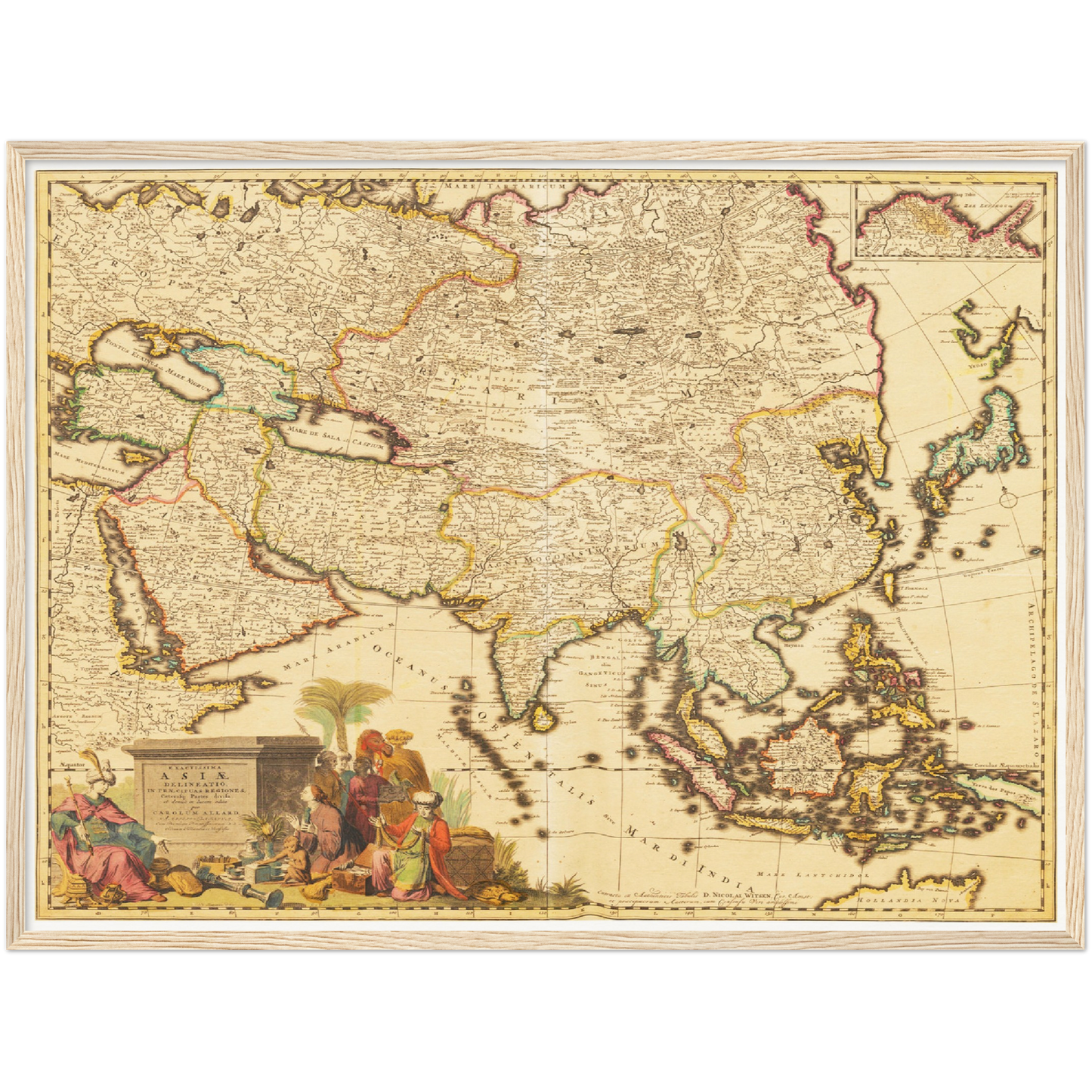 Historische Landkarte Asien um 1694