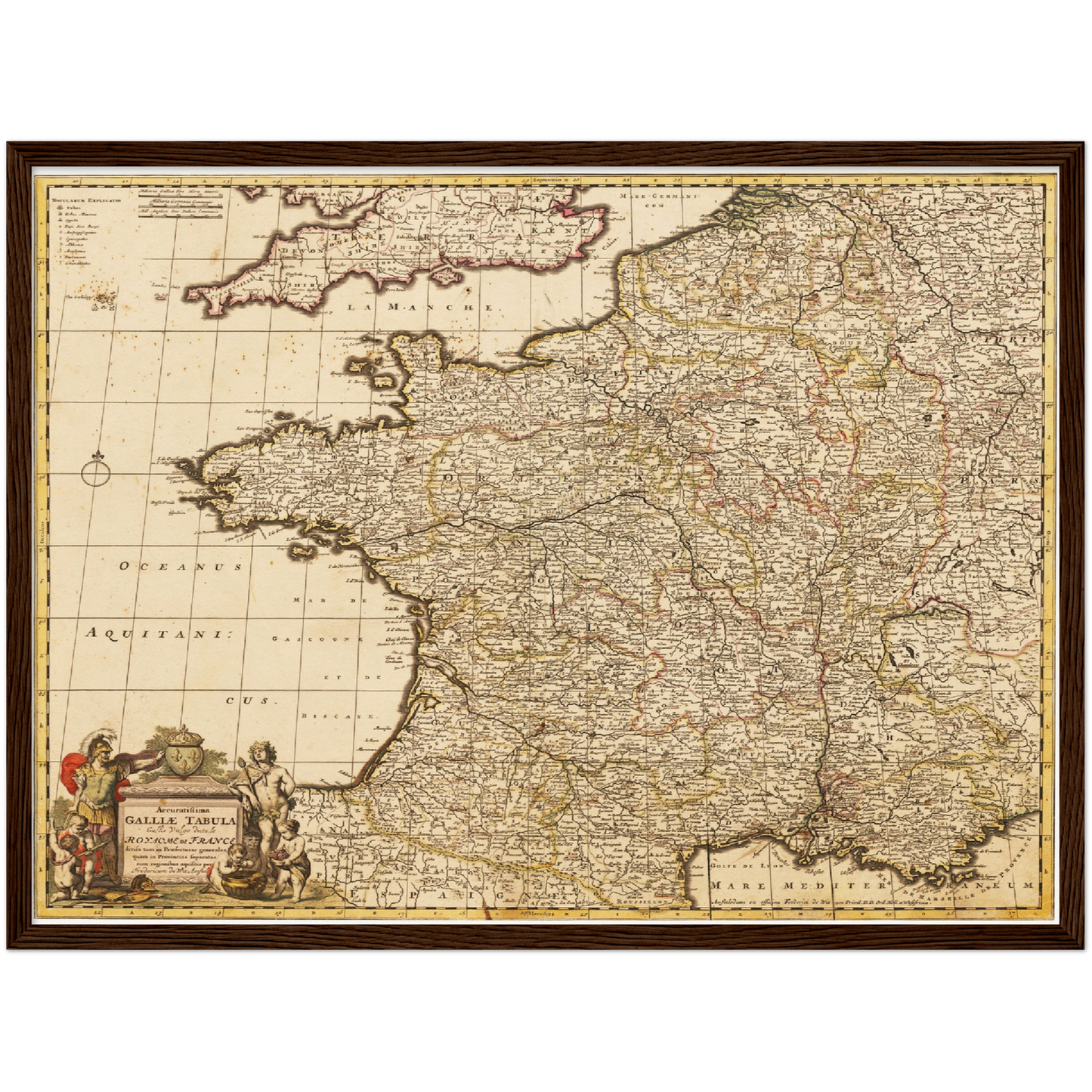 Historische Landkarte Frankreich um 1698