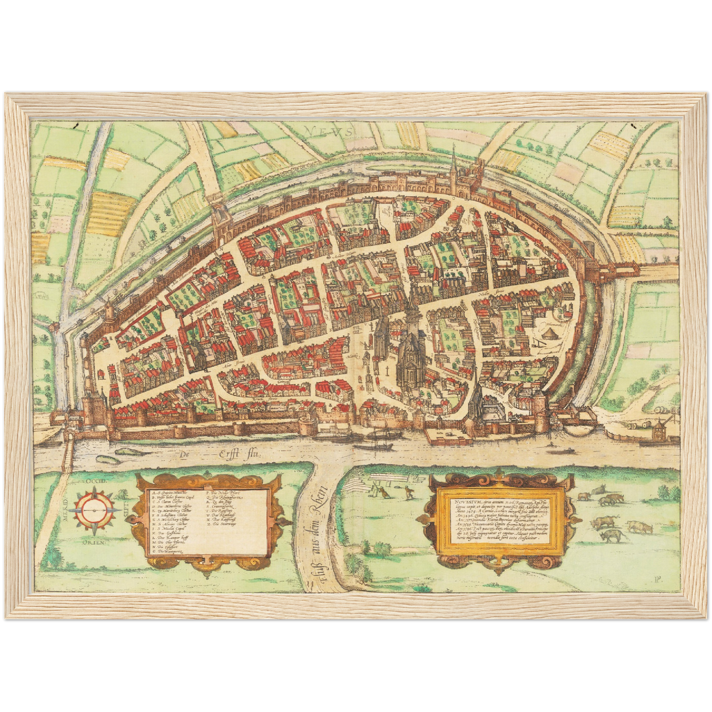 Historischer Stadtplan Neuss um 1592