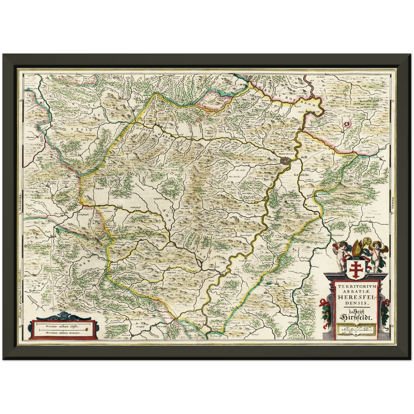 Historische Landkarte Bad Hersfeld um 1647