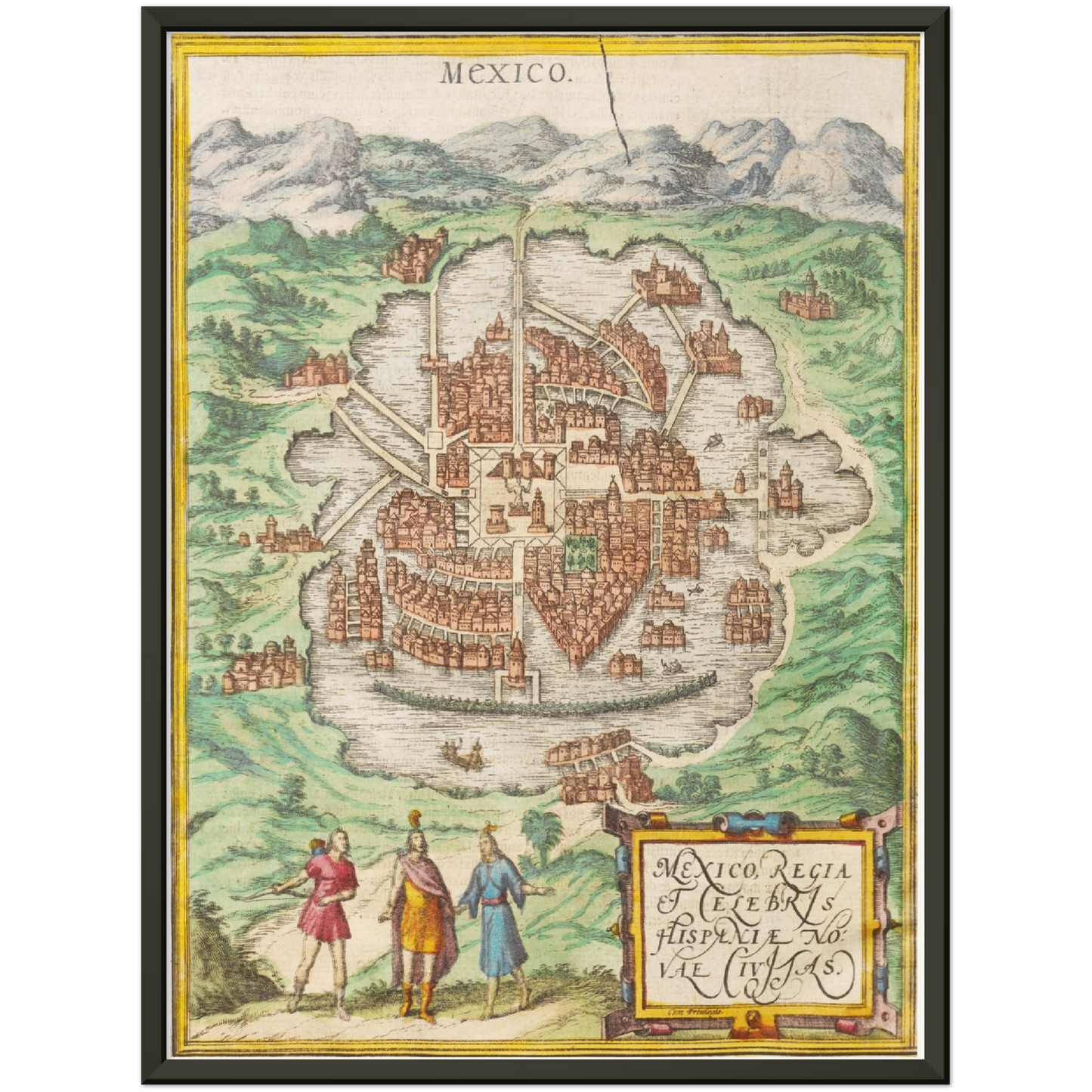Historischer Stadtplan Mexiko-Stadt um 1570