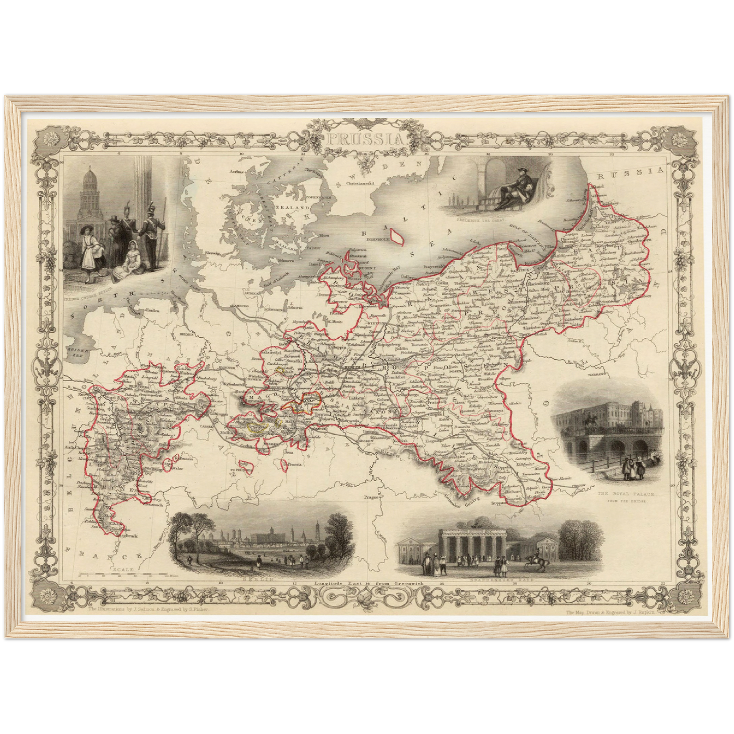 Historische Landkarte Preußen um 1850