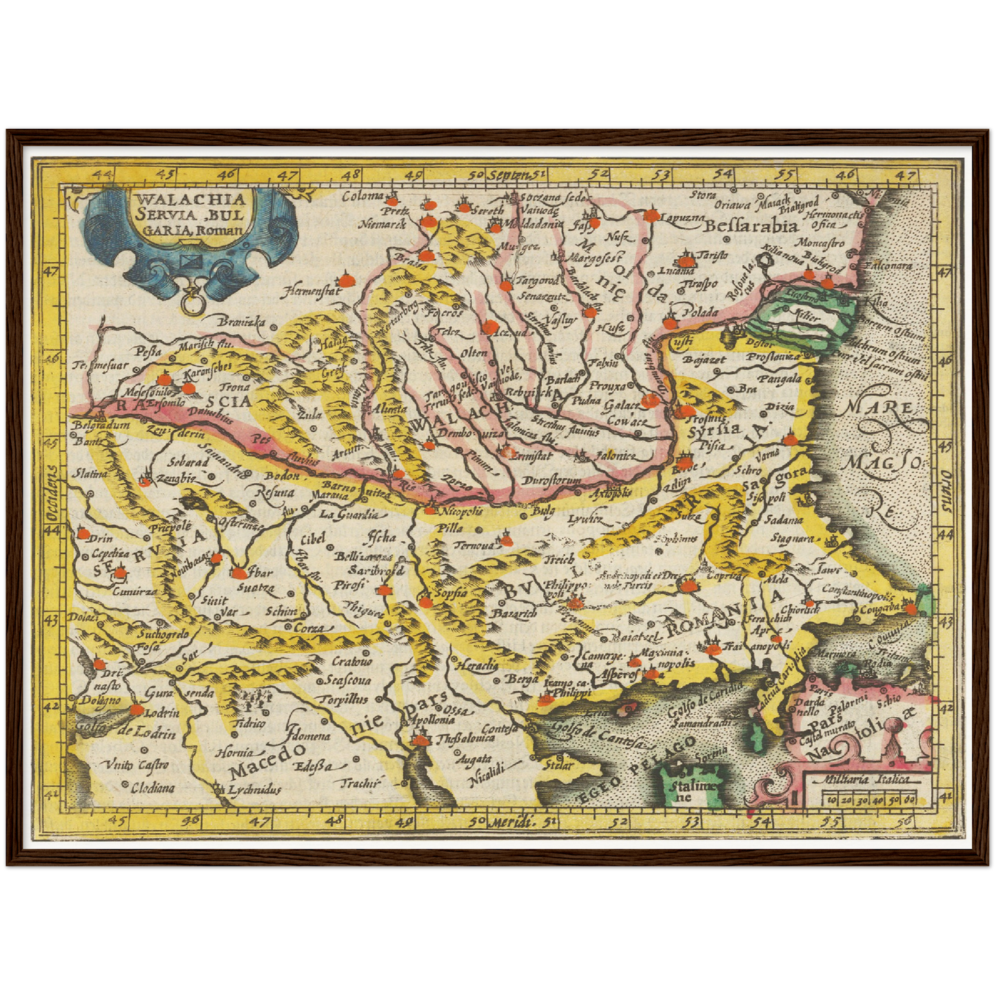 Historische Landkarte Wallachei um 1609