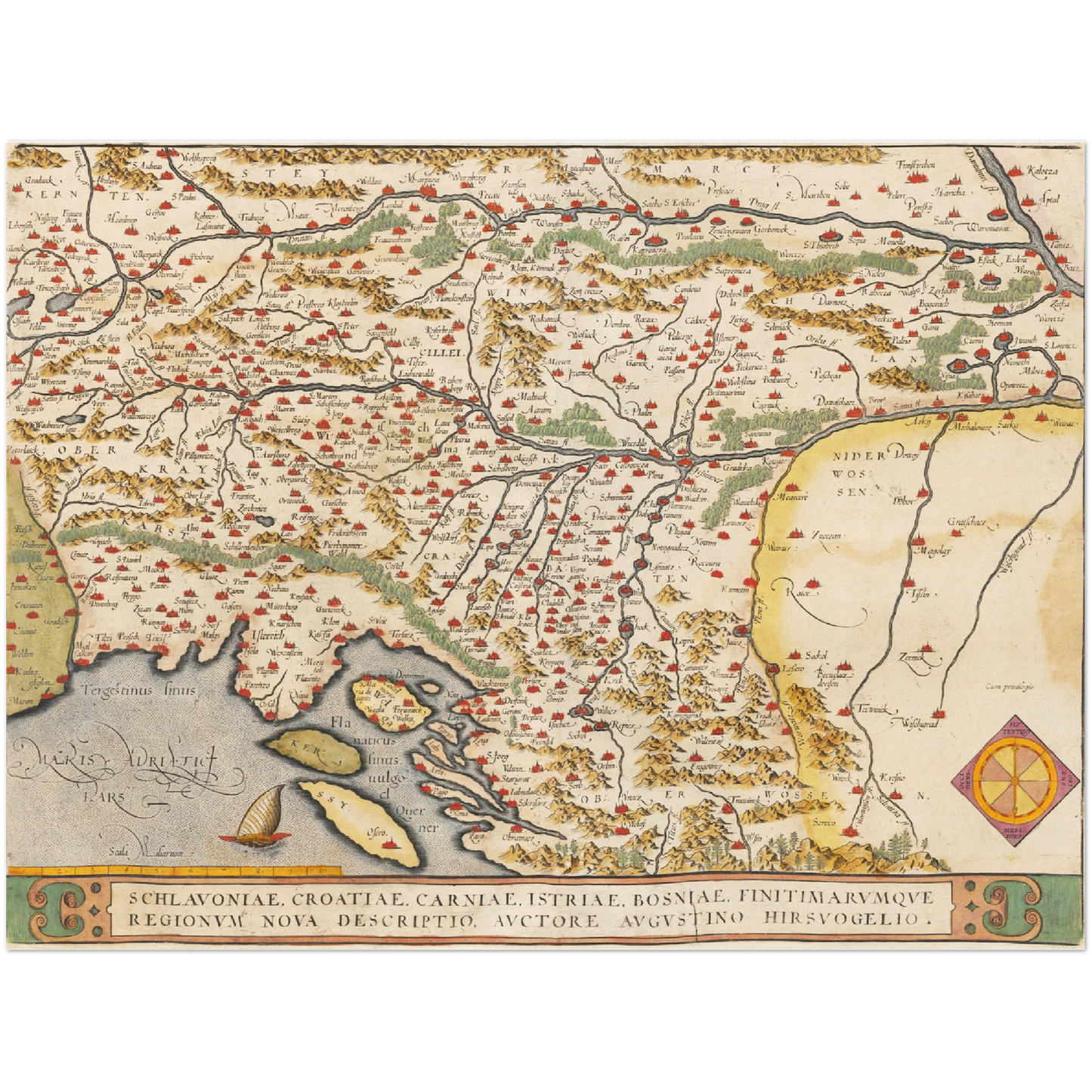 Historische Landkarte Kroatien um 1609