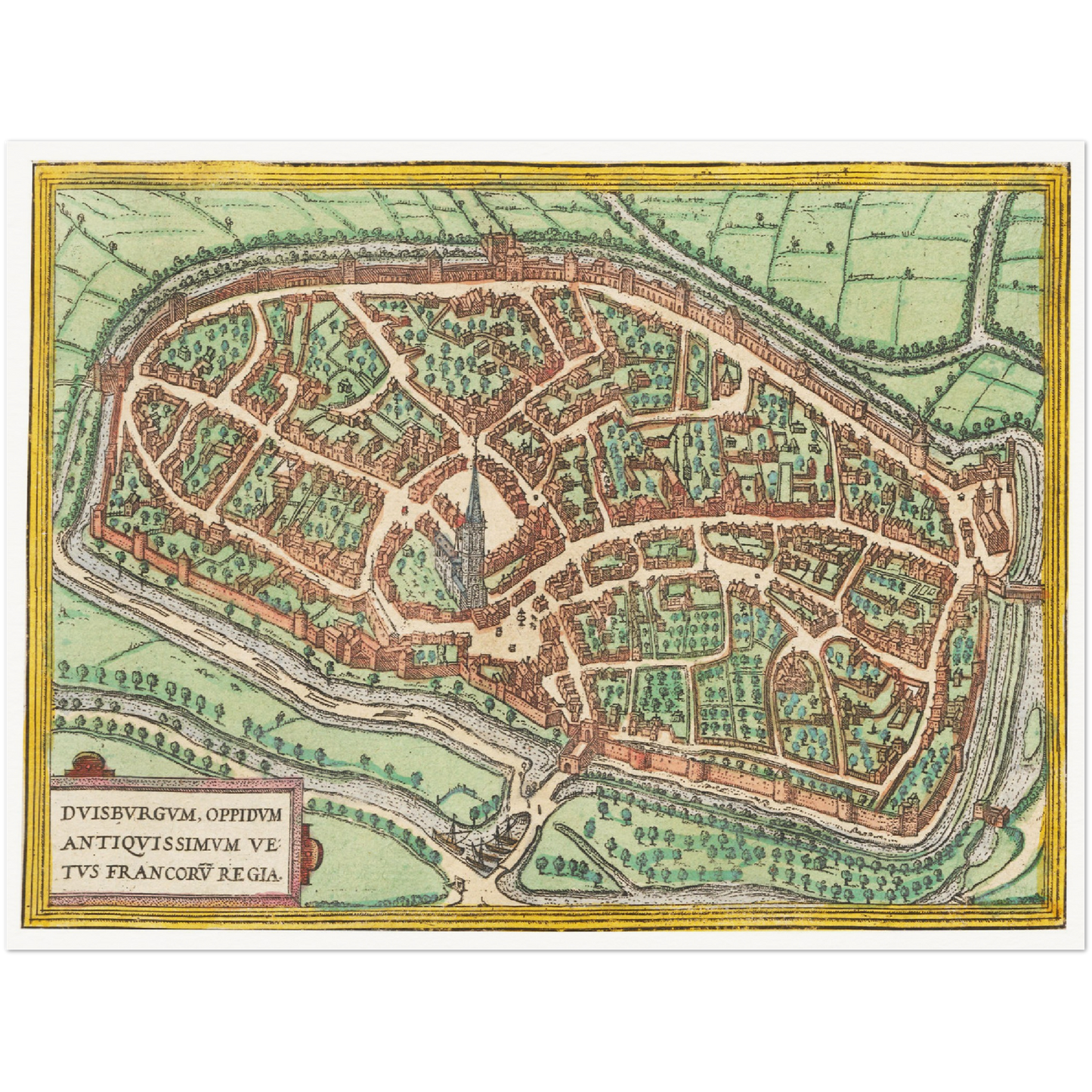 Historischer Stadtplan Duisburg um 1612