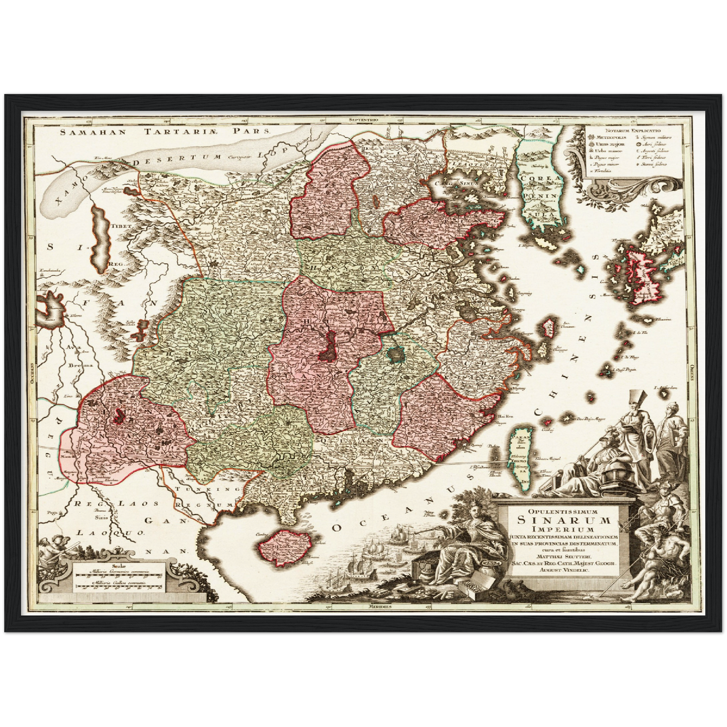 Historische Landkarte China um 1740