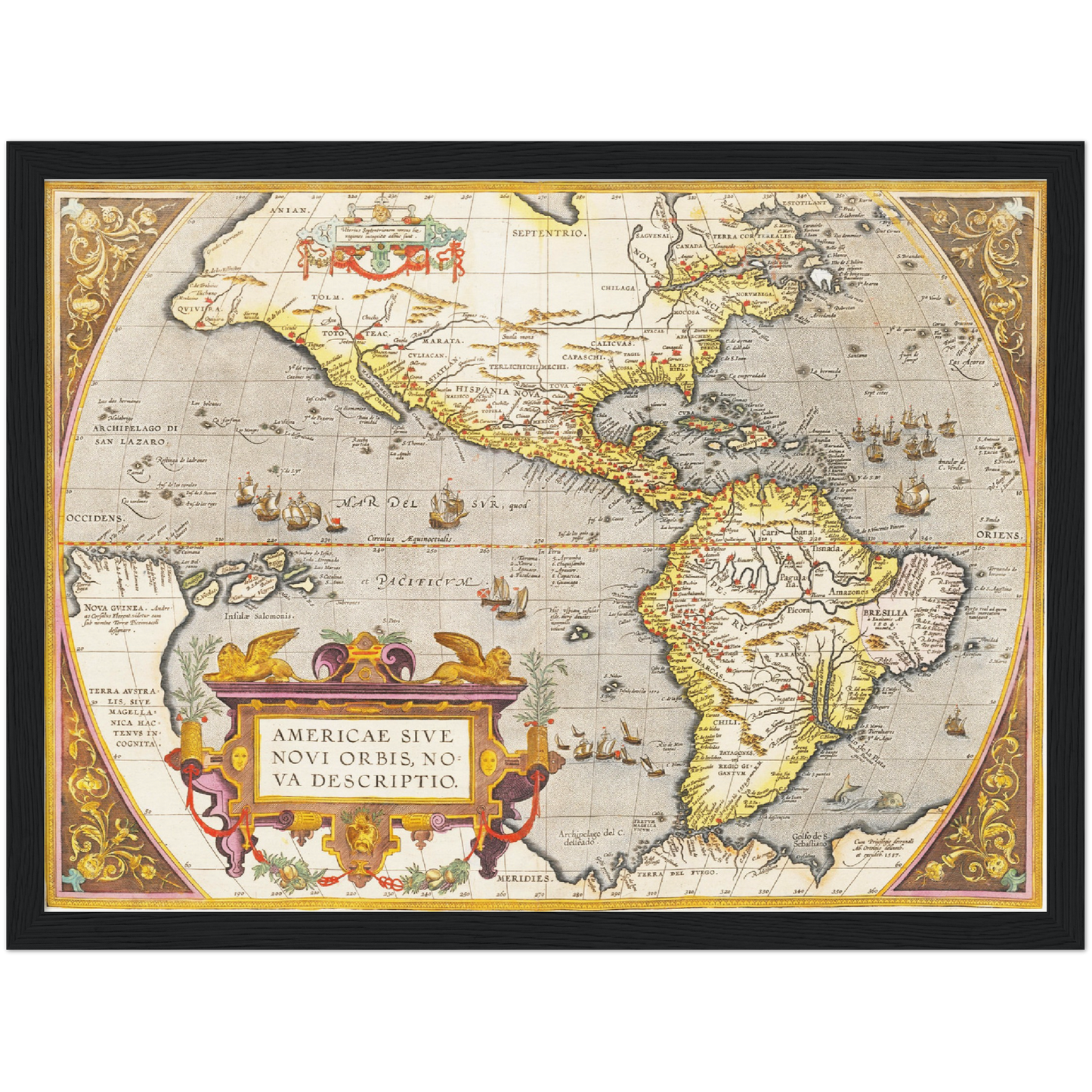 Historische Landkarte Amerika um 1609