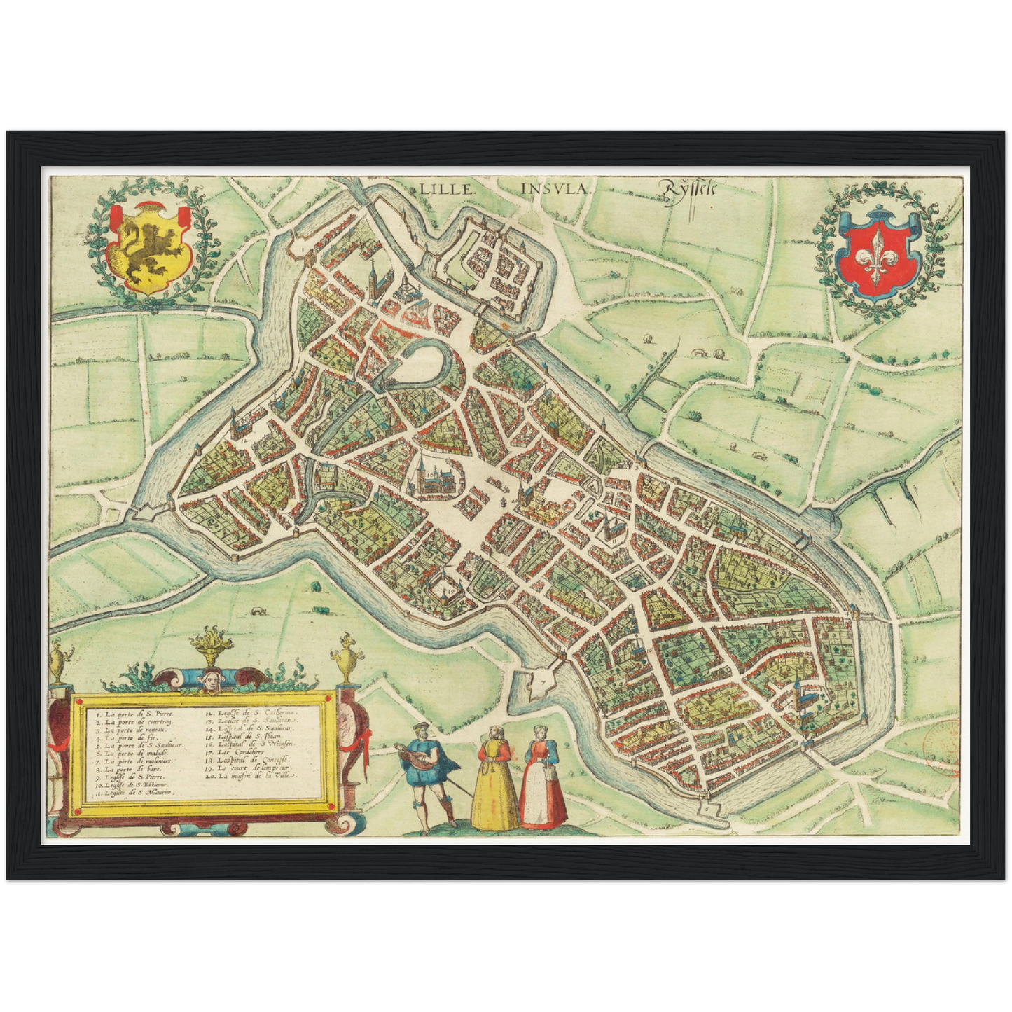 Historischer Stadtplan Lille um 1580