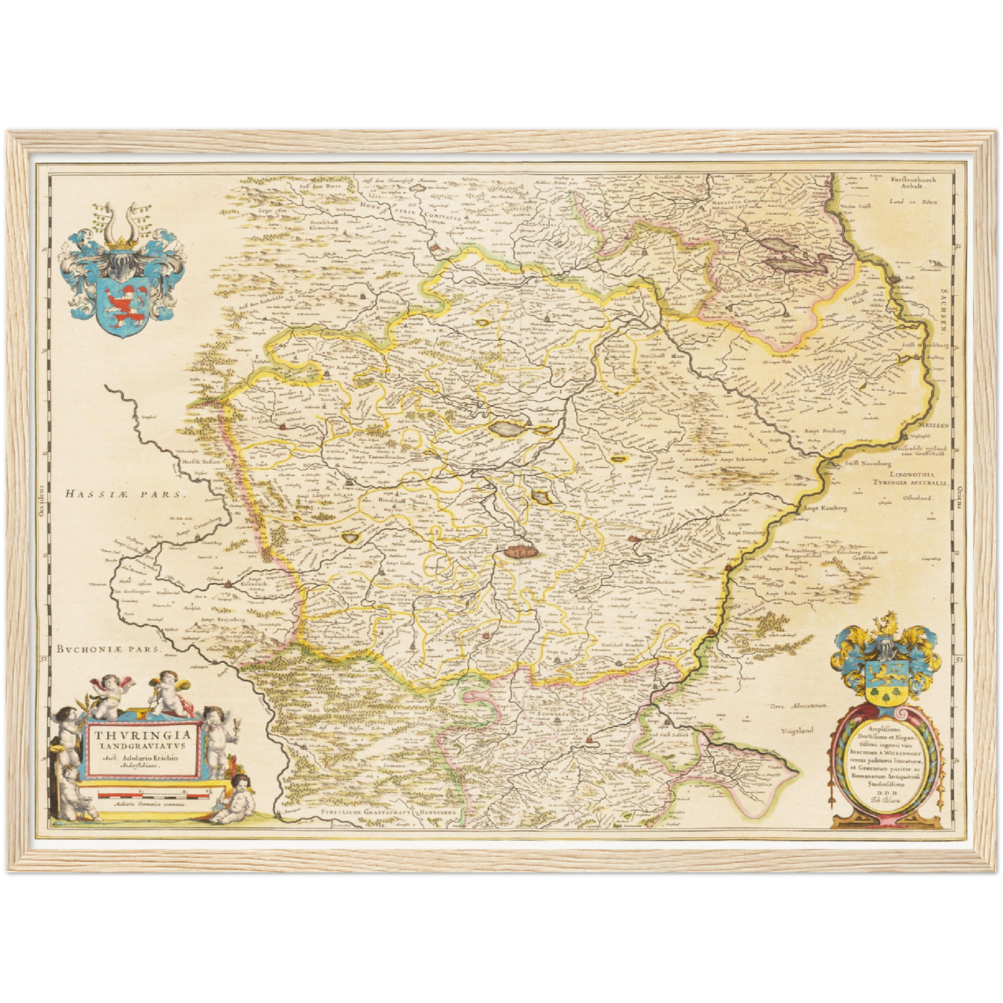 Historische Landkarte Thüringen um 1635