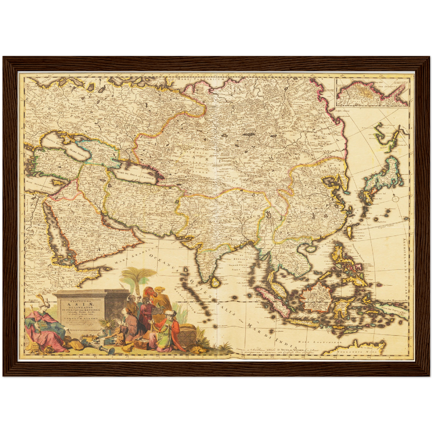 Historische Landkarte Asien um 1694