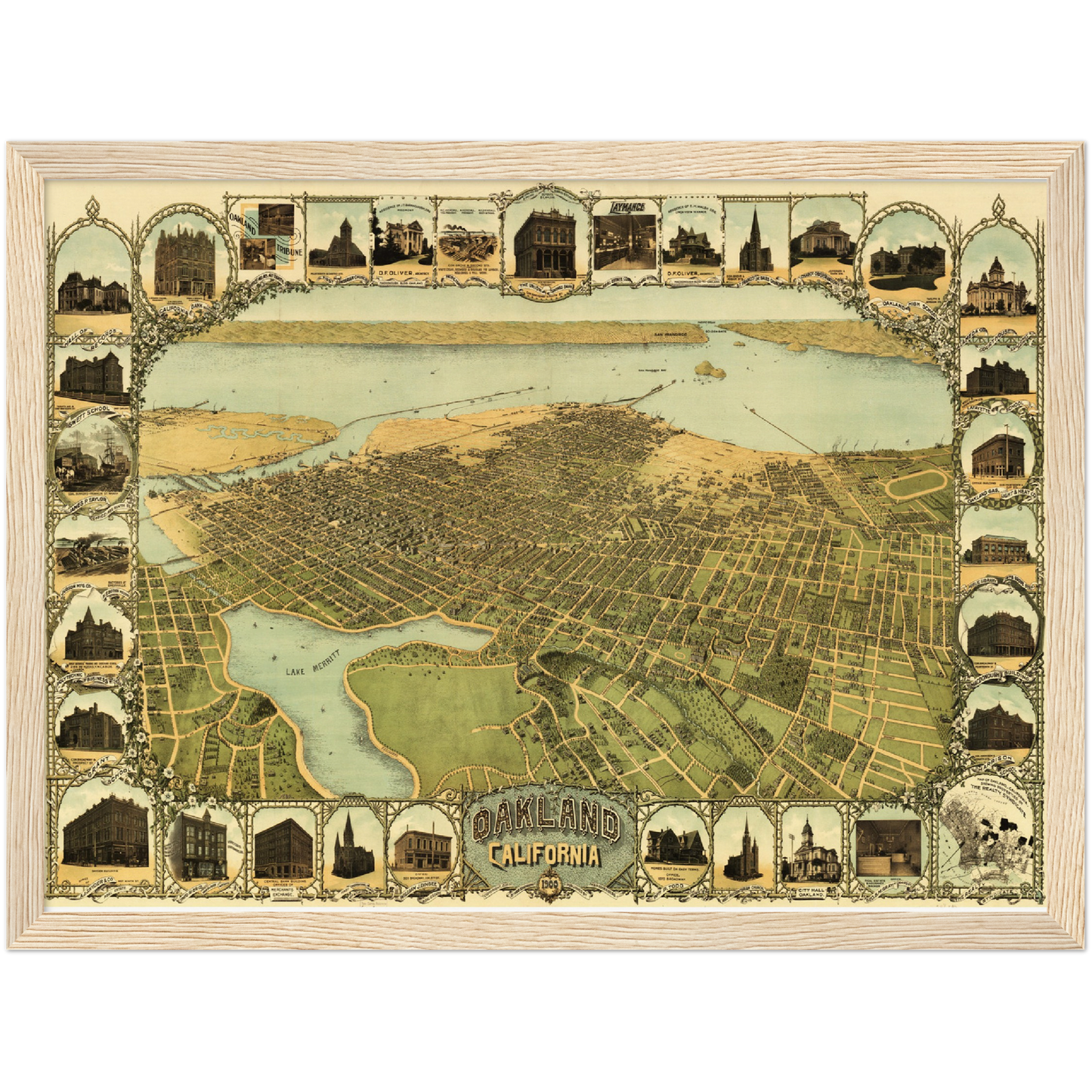 Historische Stadtansicht Oakland um 1900