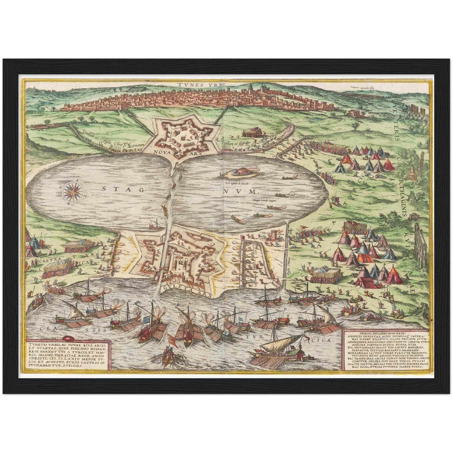 Historische Stadtansicht Tunis um 1575