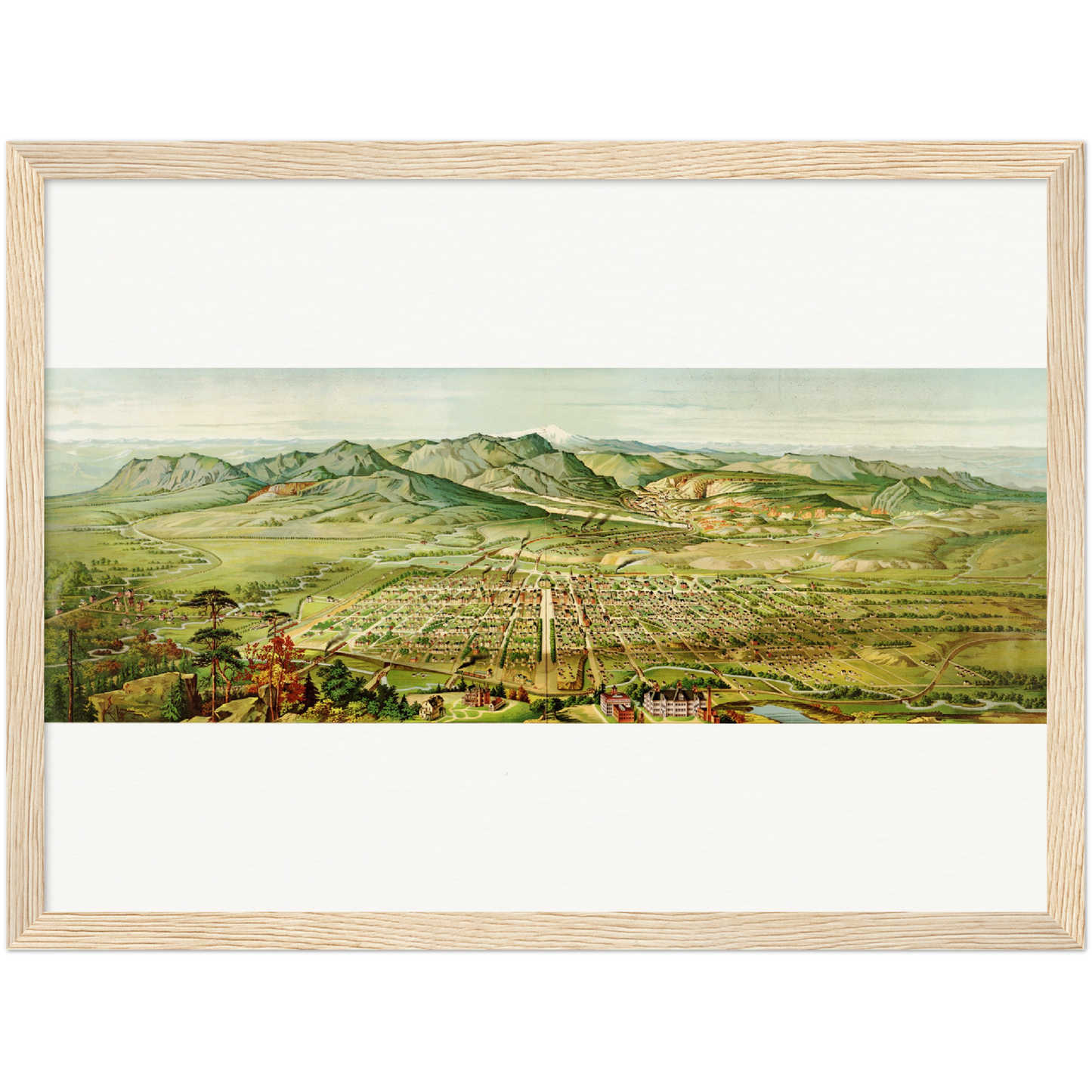 Historische Stadtansicht Colorado Springs um 1890