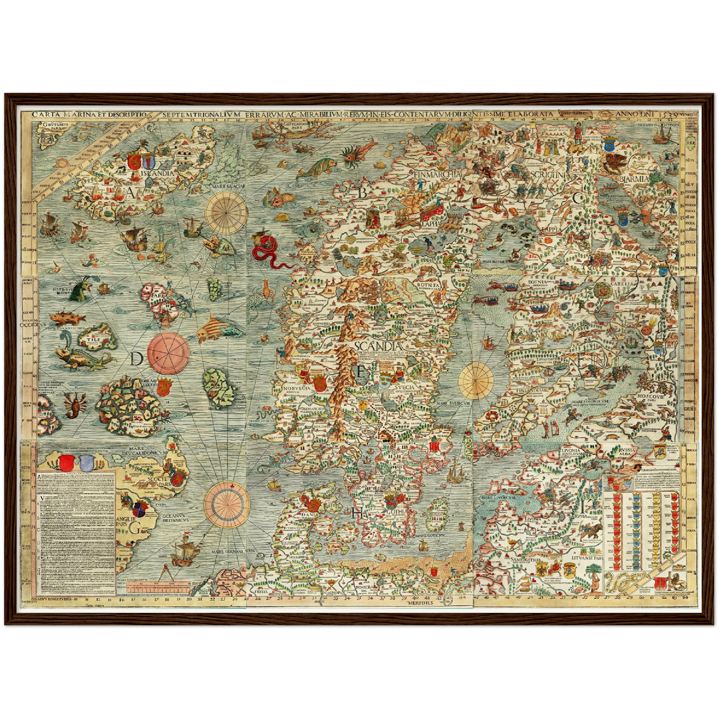 Historische Landkarte Nordeuropa um 1539