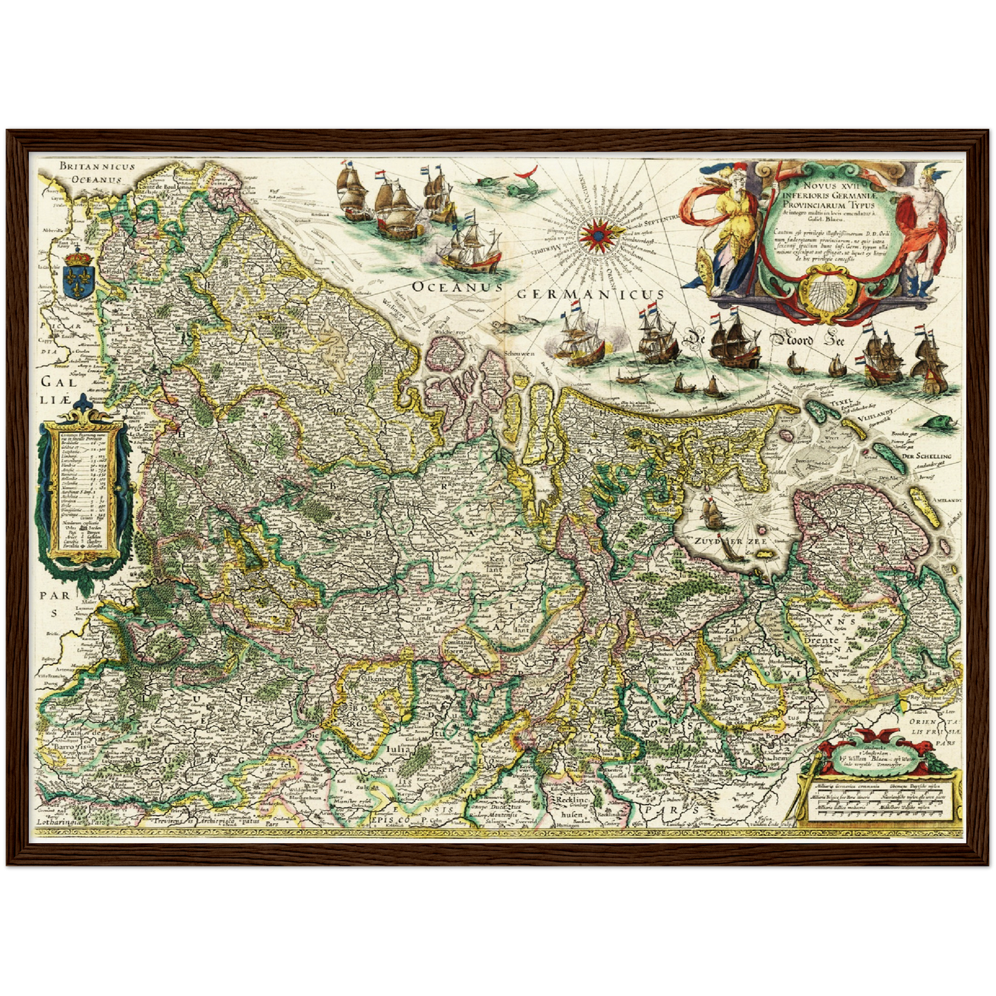 Historische Landkarte Niederlande um 1647