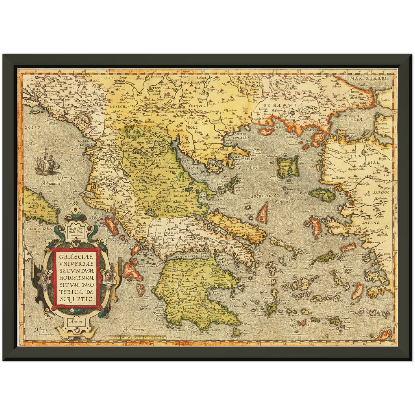 Historische Landkarte Griechenland um 1609