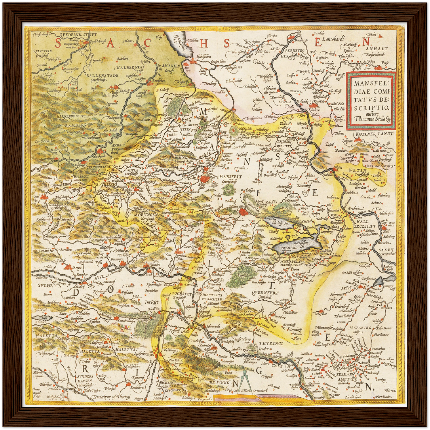 Historische Landkarte Mansfeld um 1609