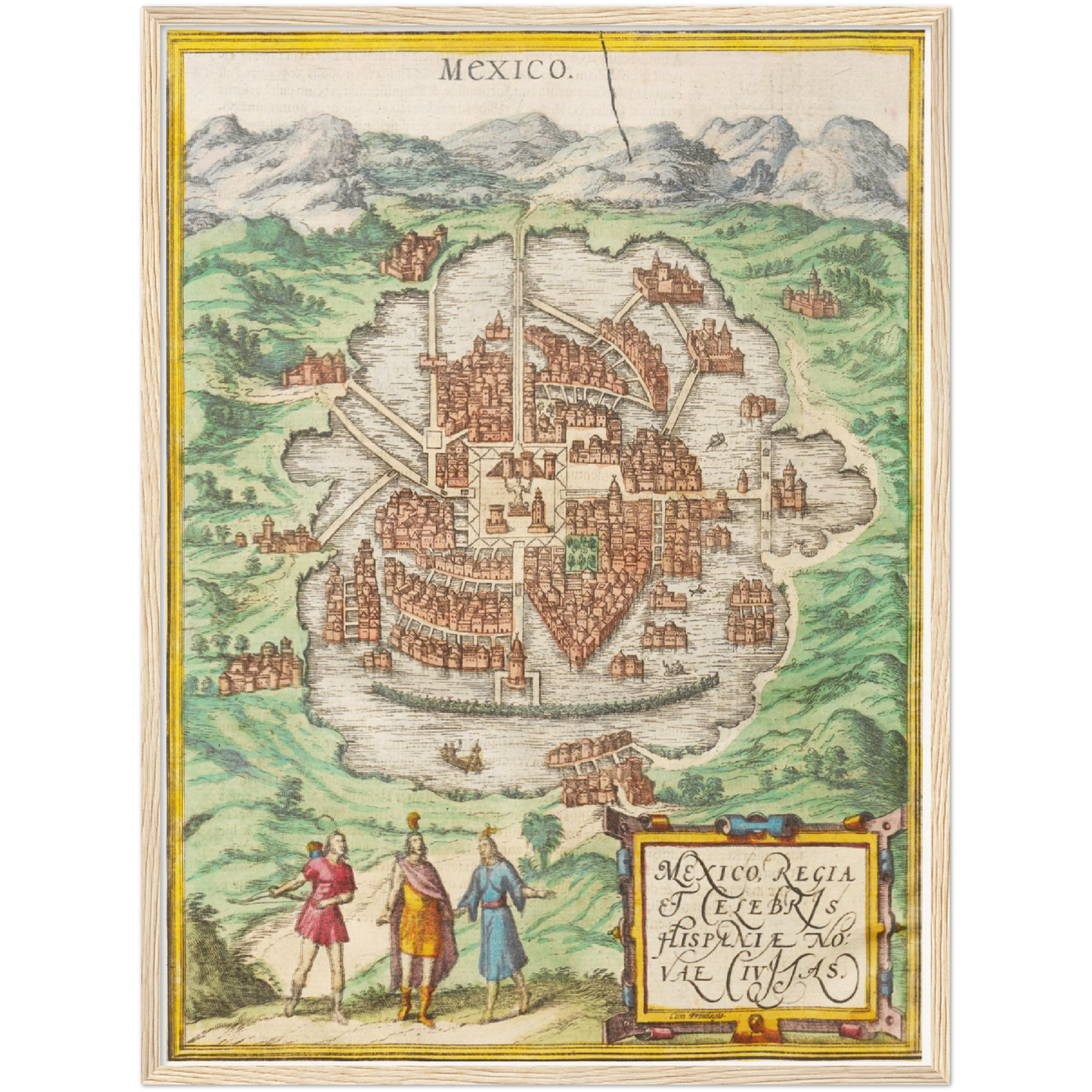 Historischer Stadtplan Mexiko-Stadt um 1570
